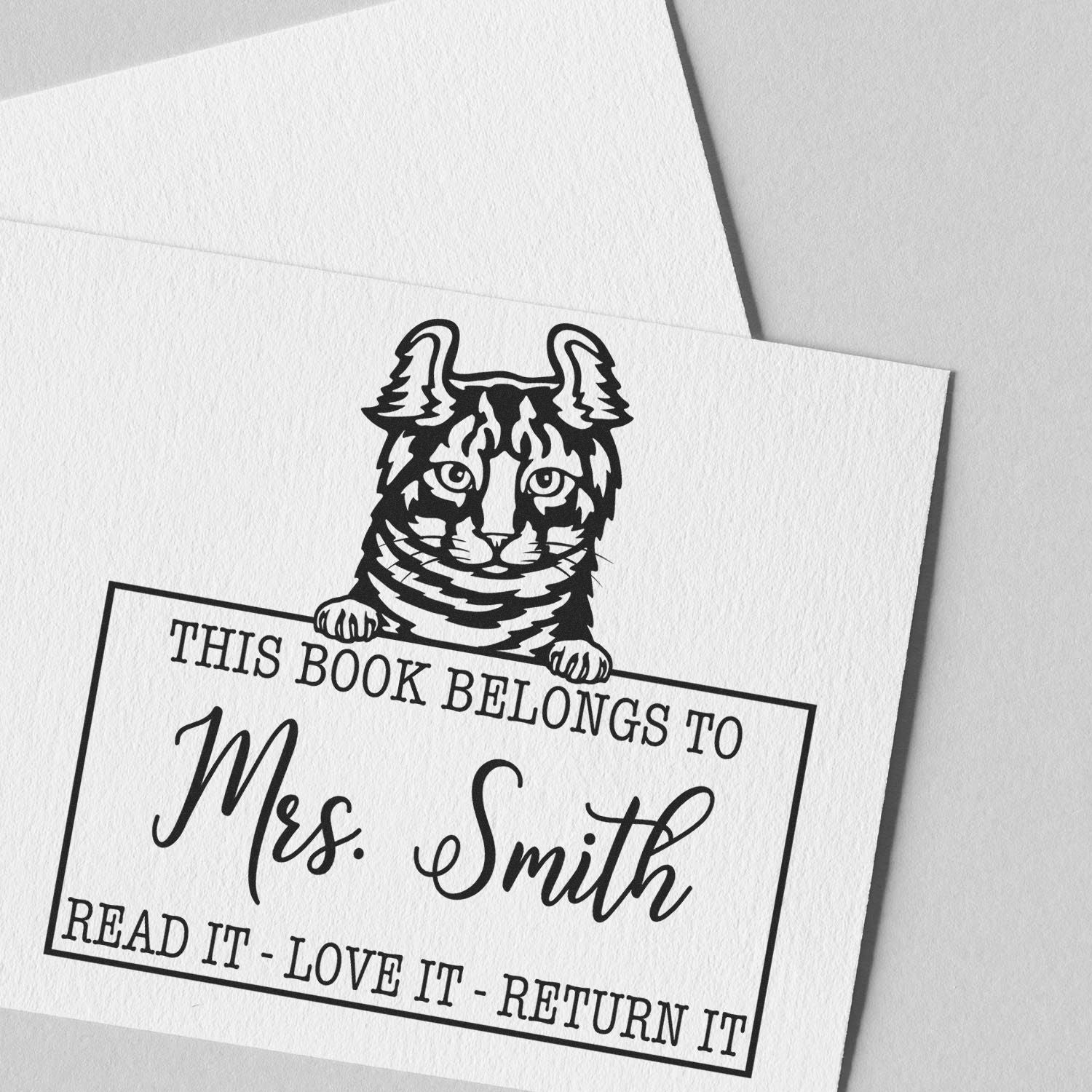 Highlander Cat Custom Name For Books Stamp - Engineer Seal Stamps