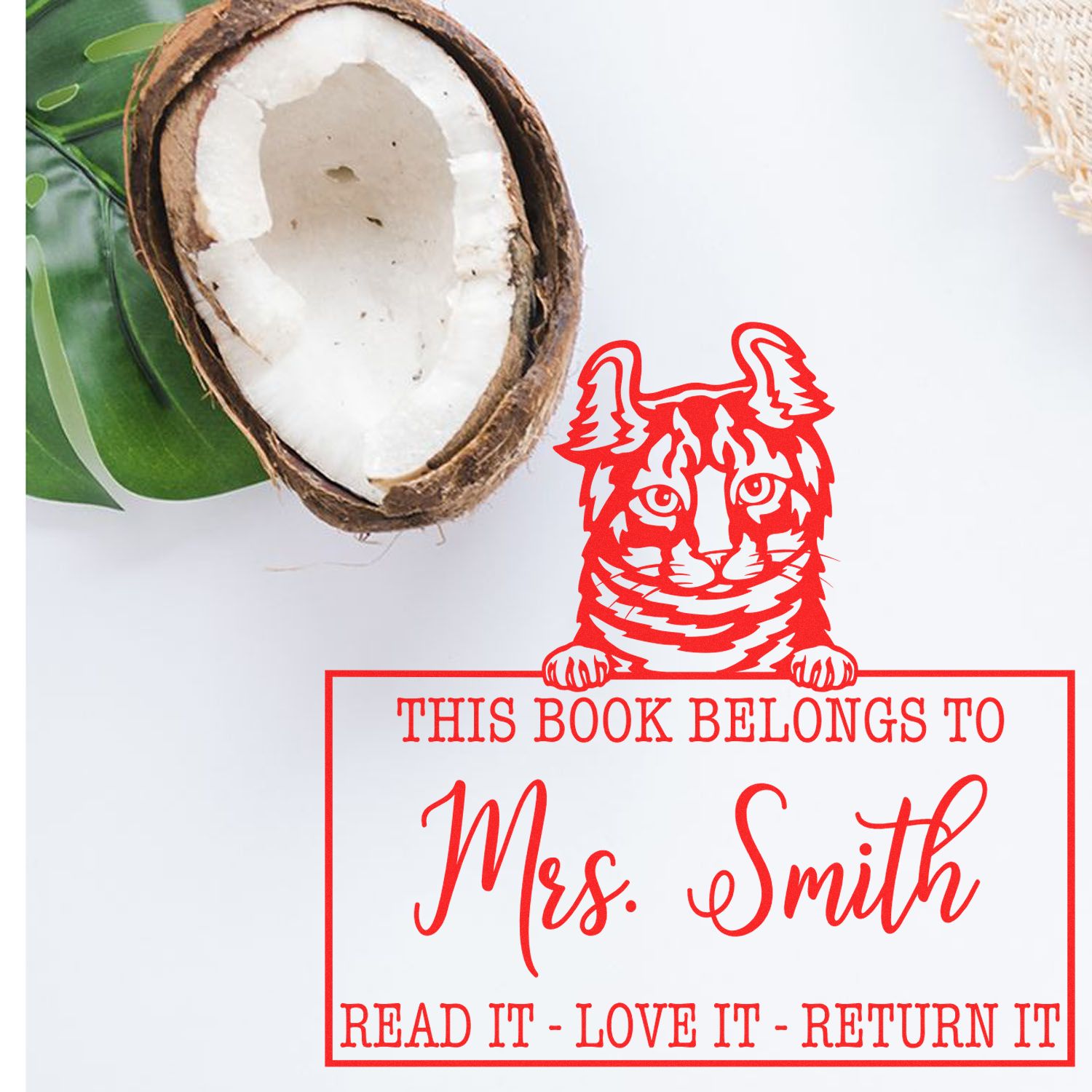 Highlander Personalizable Cat Book Stamp - Engineer Seal Stamps