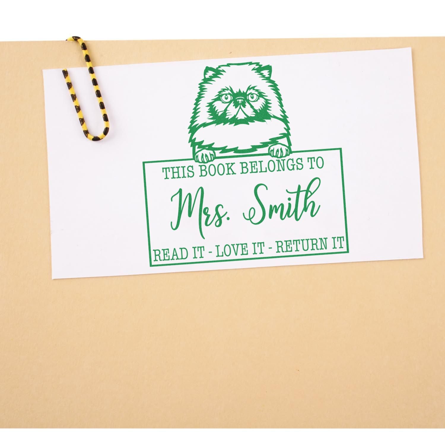 Custom Love It And Return It Stamp with Himalayan Cat - Engineer Seal Stamps