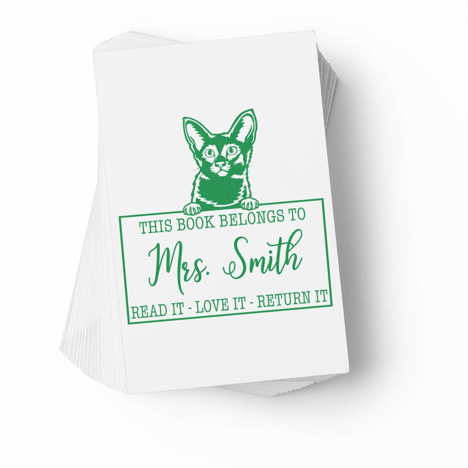 Javanese Customizable Cat-Themed Book Stamp - Engineer Seal Stamps