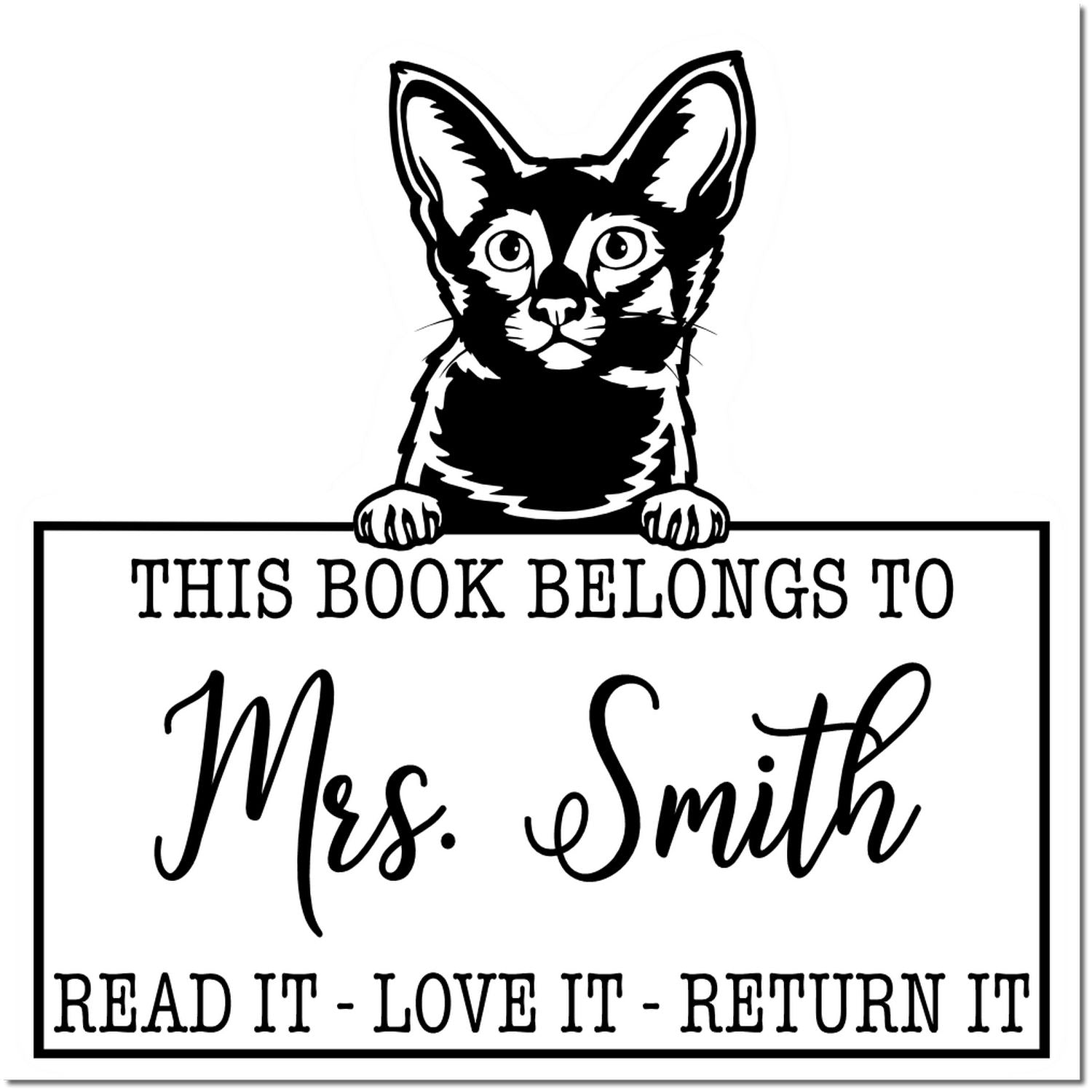 Javanese Customizable Cat-Themed Book Stamp - Engineer Seal Stamps