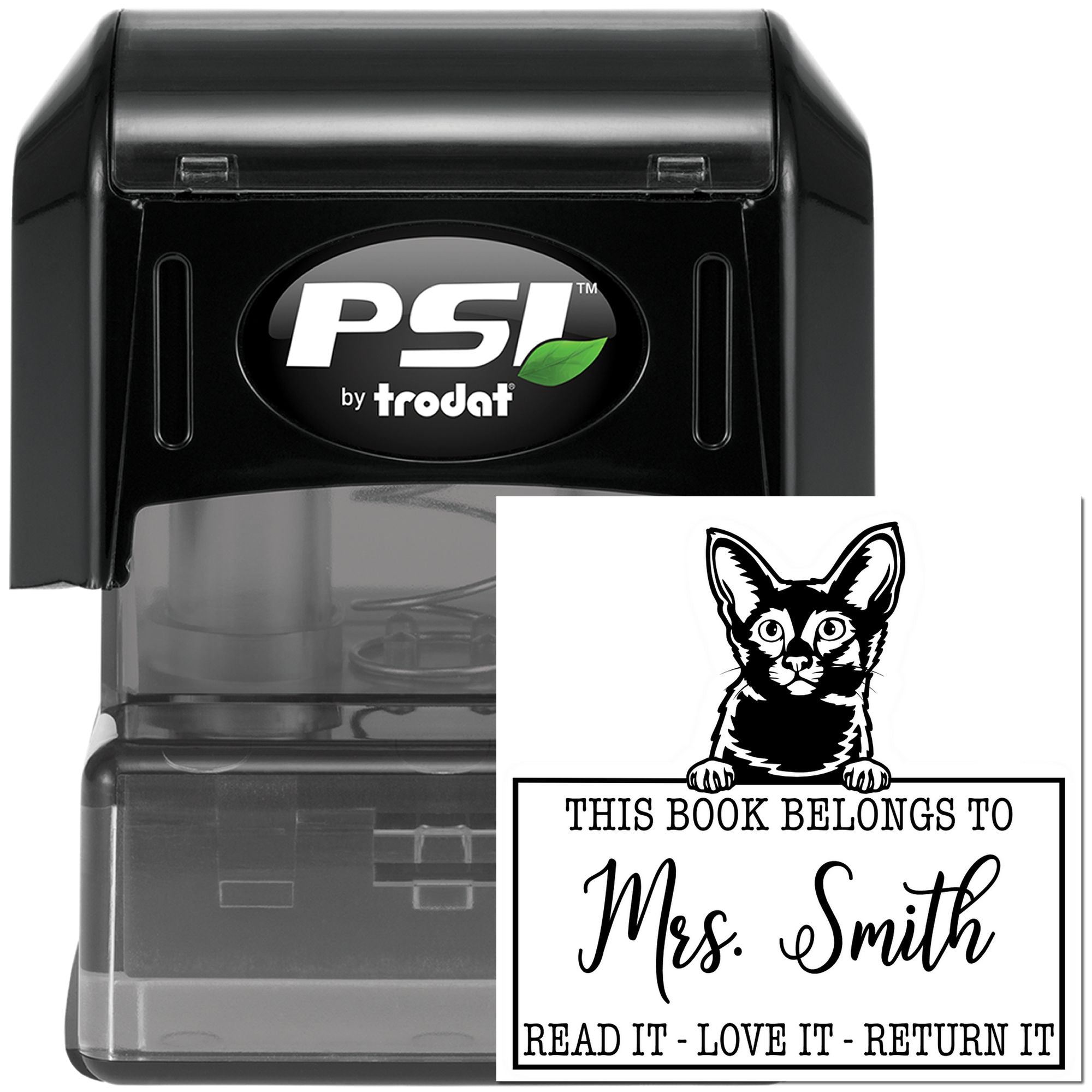 Javanese Cat Custom Teacher Supply Stamp - Engineer Seal Stamps