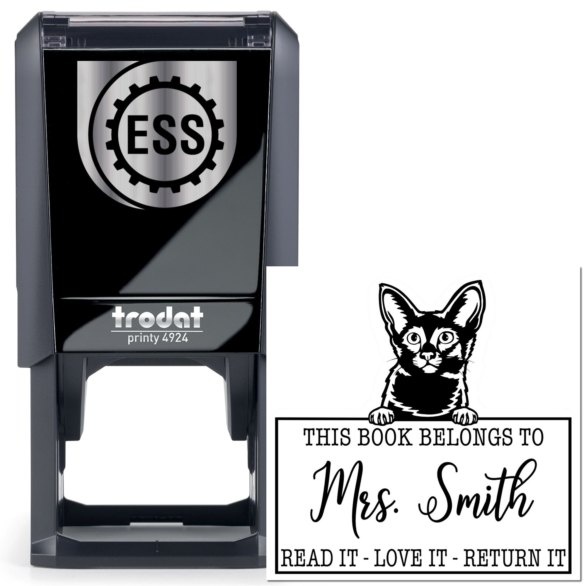 Javanese Customizable Cat-Themed Book Stamp - Engineer Seal Stamps