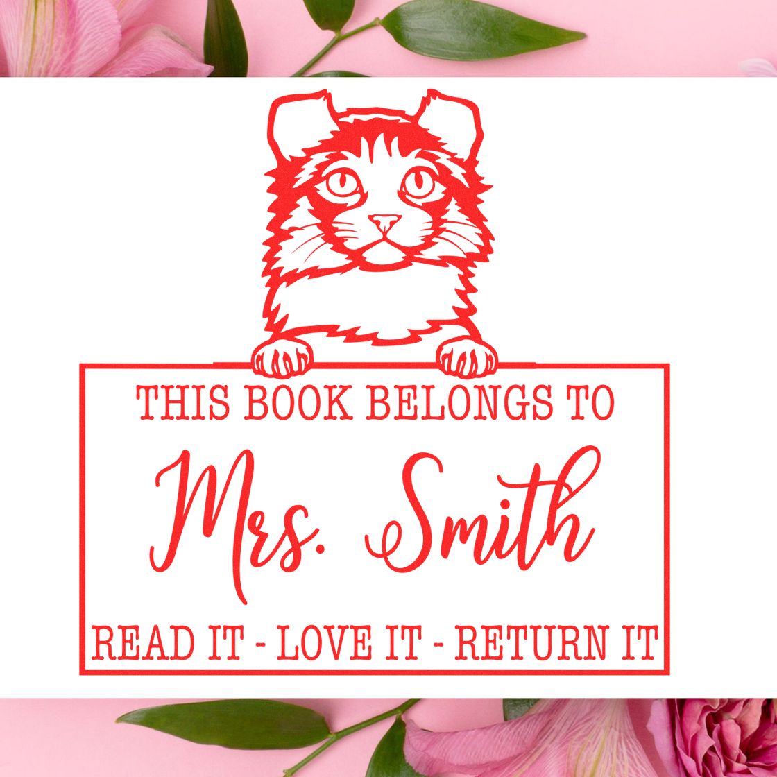 Kinkalow Customizable Cat-Themed Bookplate? Stamp - Engineer Seal Stamps