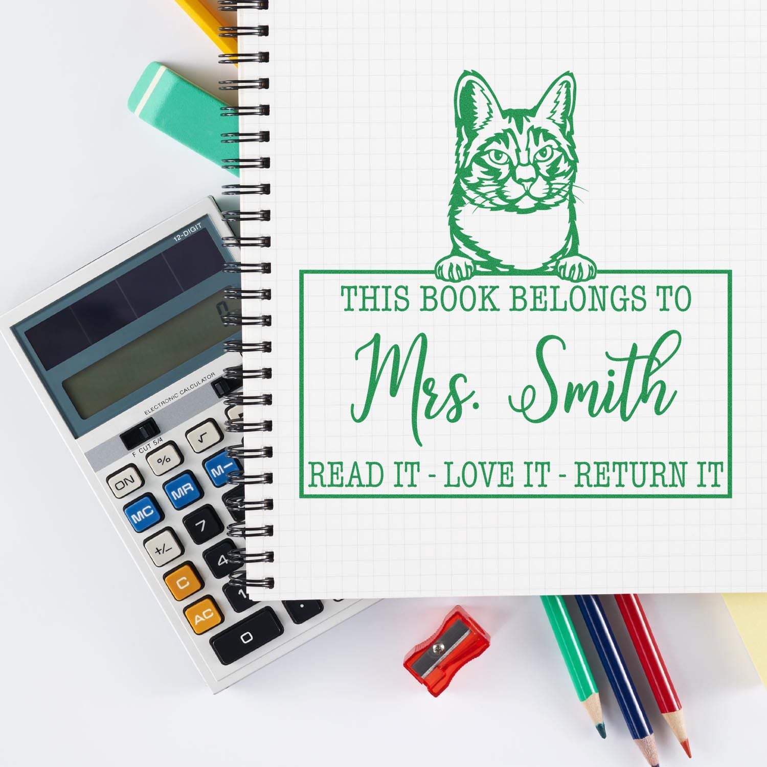 Manx Personalizable Cat Love It Return It Stamp - Engineer Seal Stamps