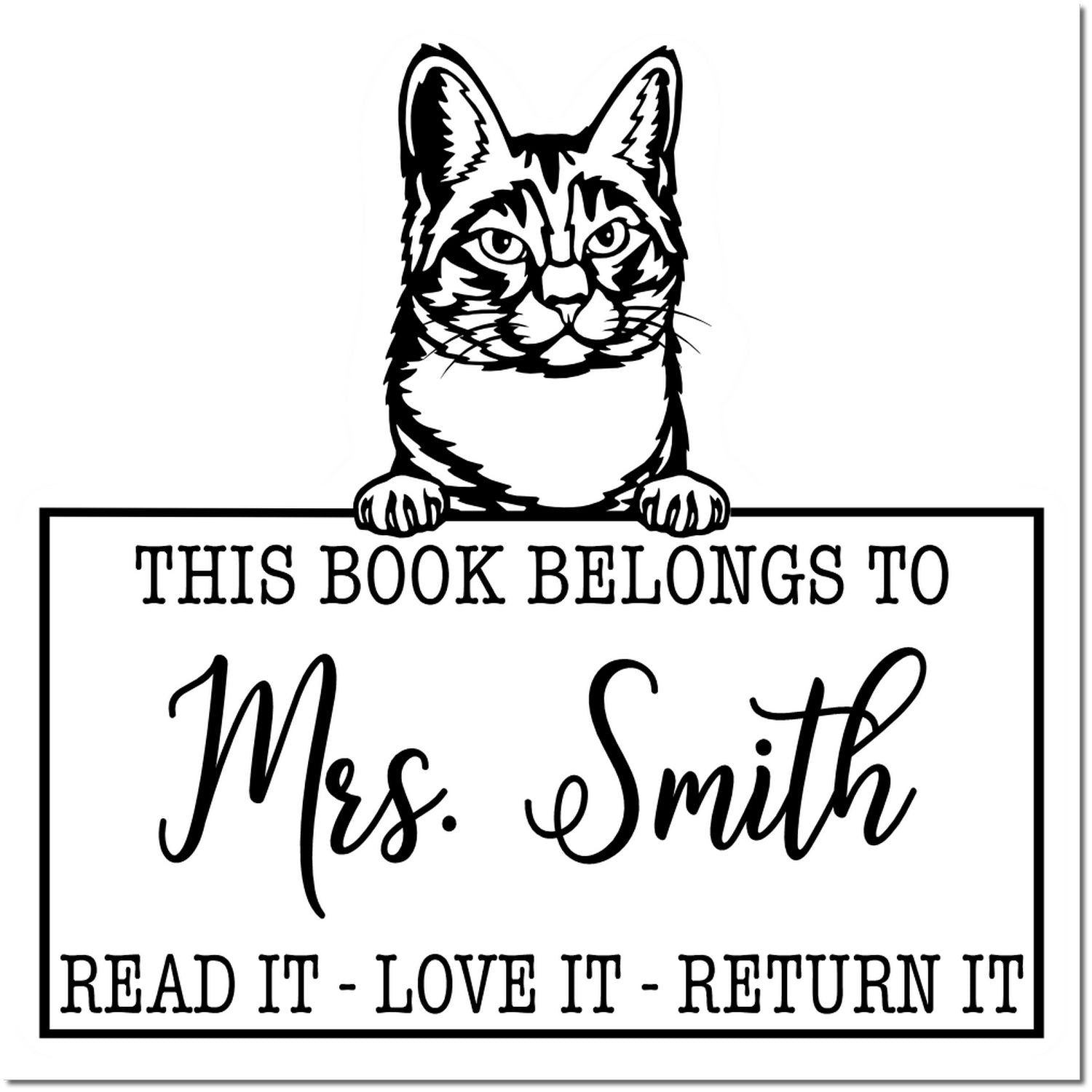 Manx Personalizable Cat Love It Return It Stamp - Engineer Seal Stamps