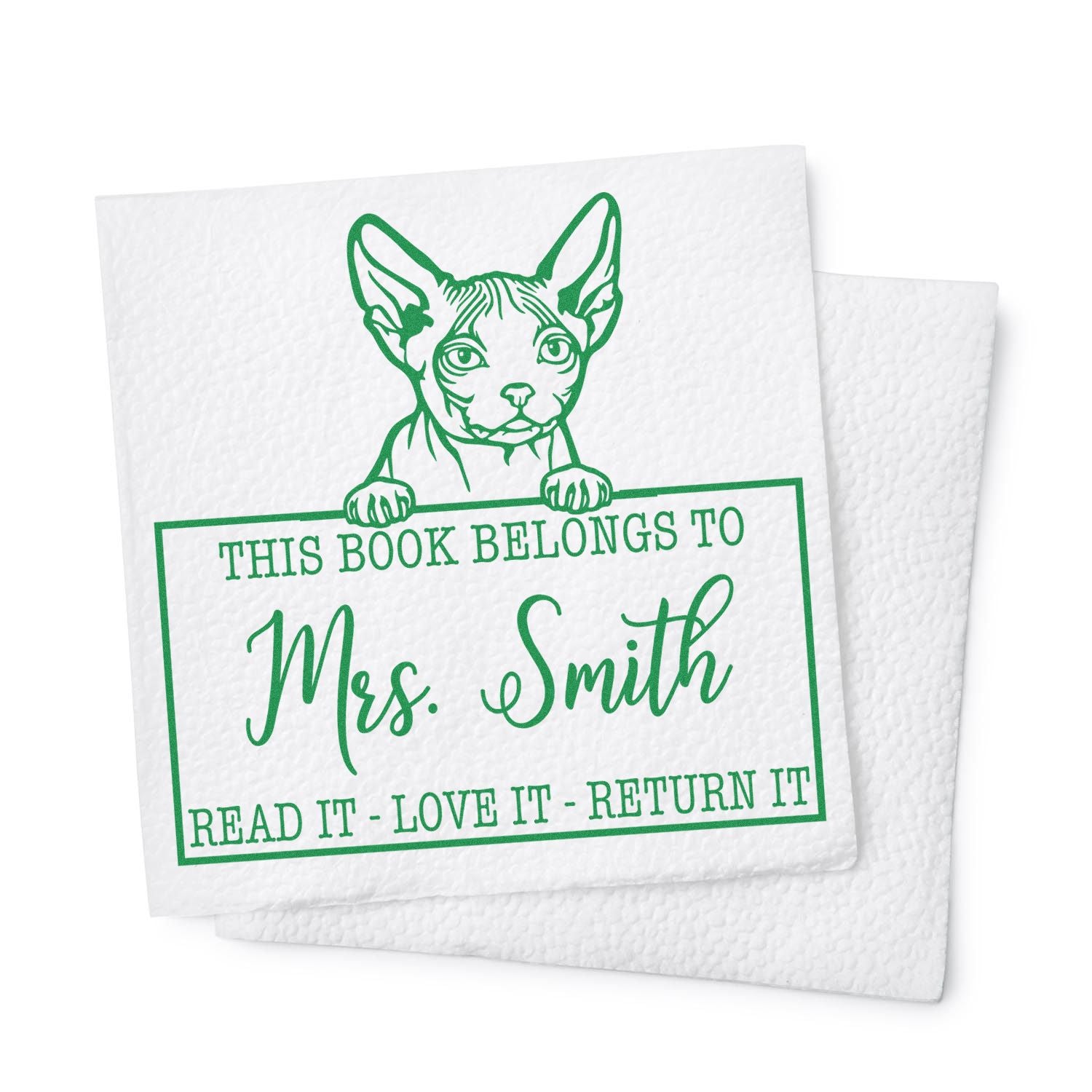 Minskin Customizable Cat-Themed Love It Return It Stamp - Engineer Seal Stamps