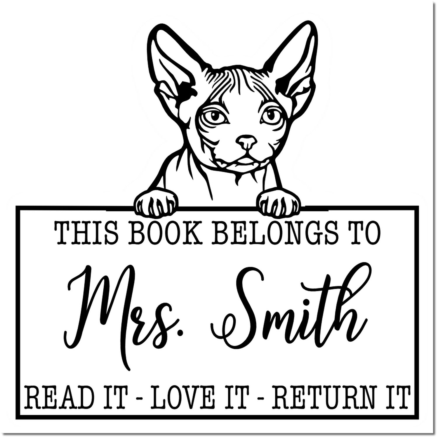 Minskin Custom Cat Book Stamp - Engineer Seal Stamps