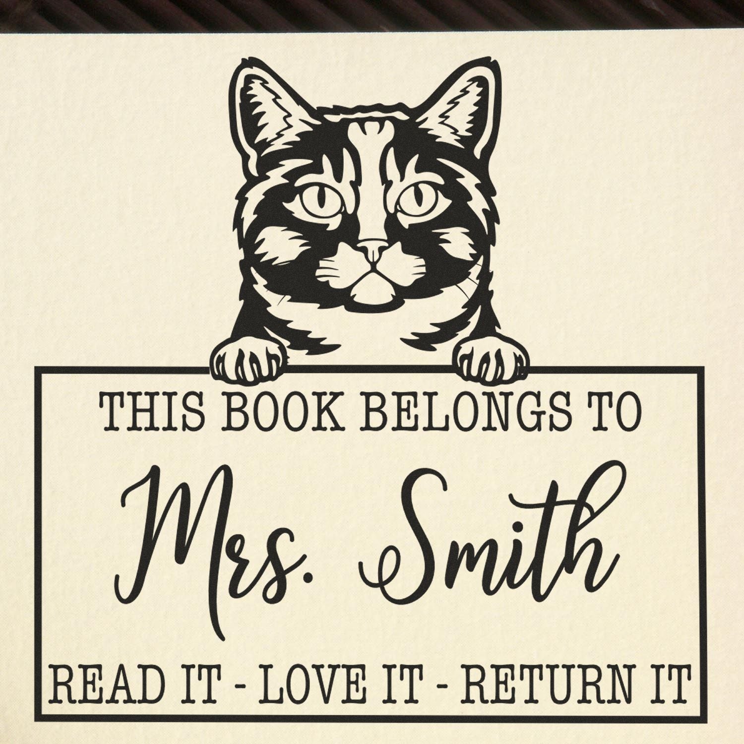 Munchkin Cat Custom Library Tool For Teachers Stamp - Engineer Seal Stamps