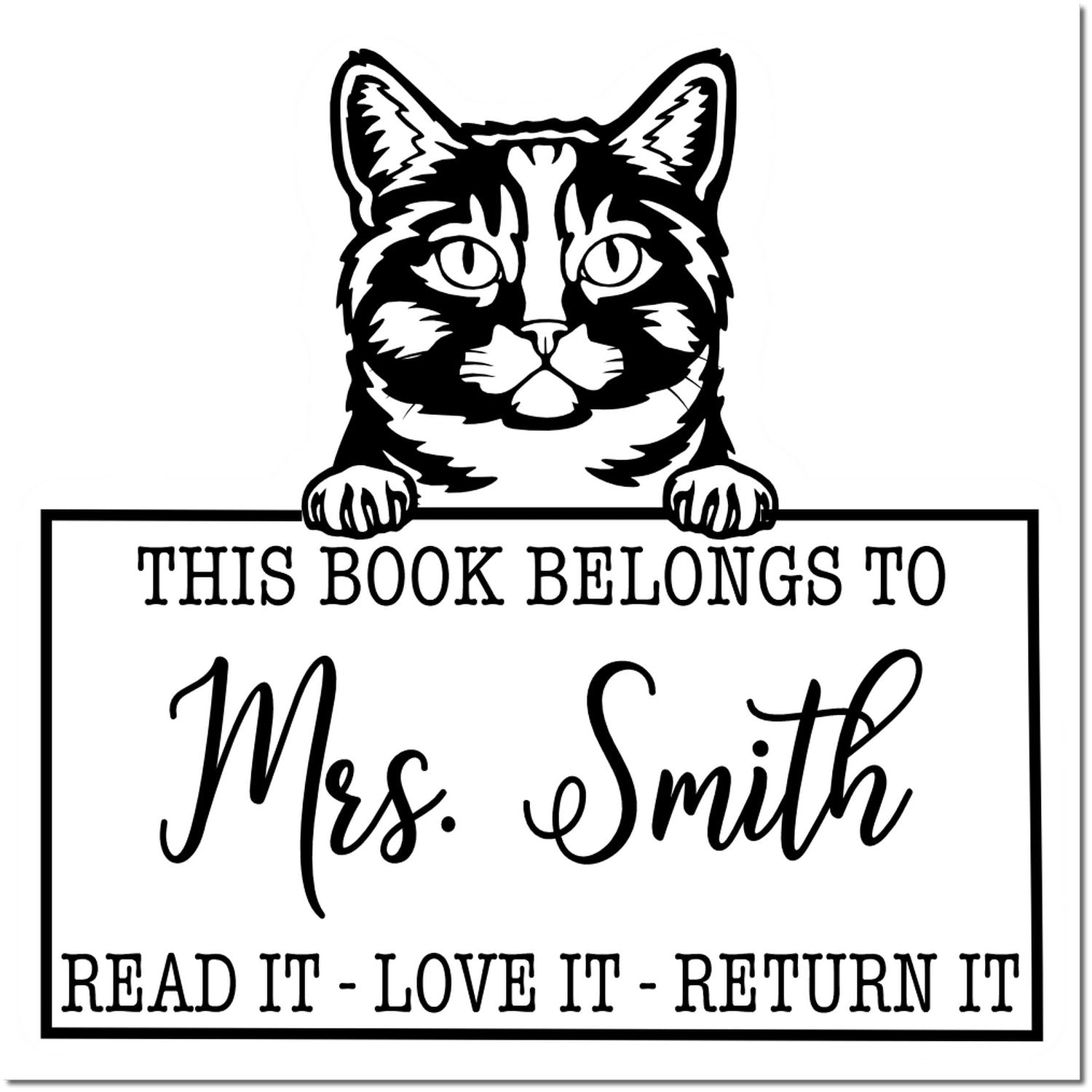 Munchkin Custom Cat Bookplate? Stamp - Engineer Seal Stamps