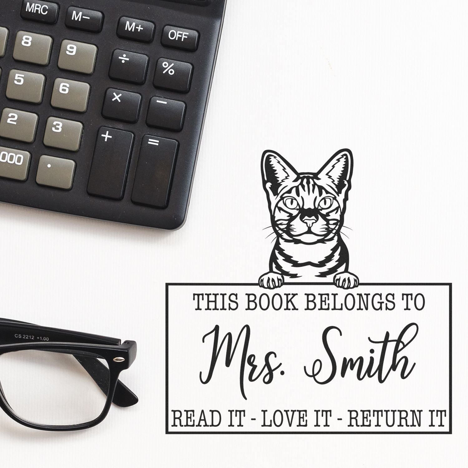 Ocicat Custom Cat Read It Love It Return It Stamp - Engineer Seal Stamps