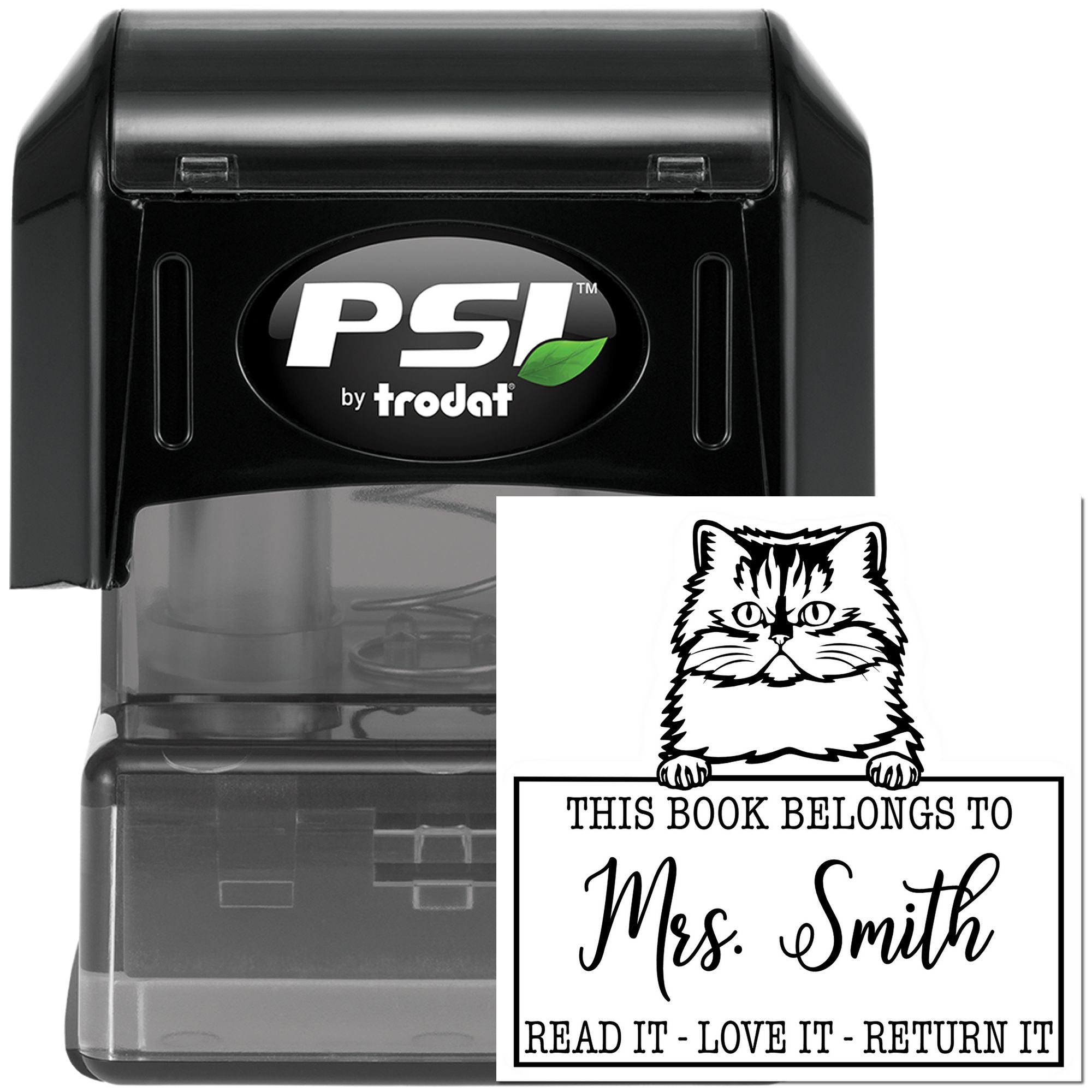 Persian Cat Custom Book Personalization Tool Stamp - Engineer Seal Stamps