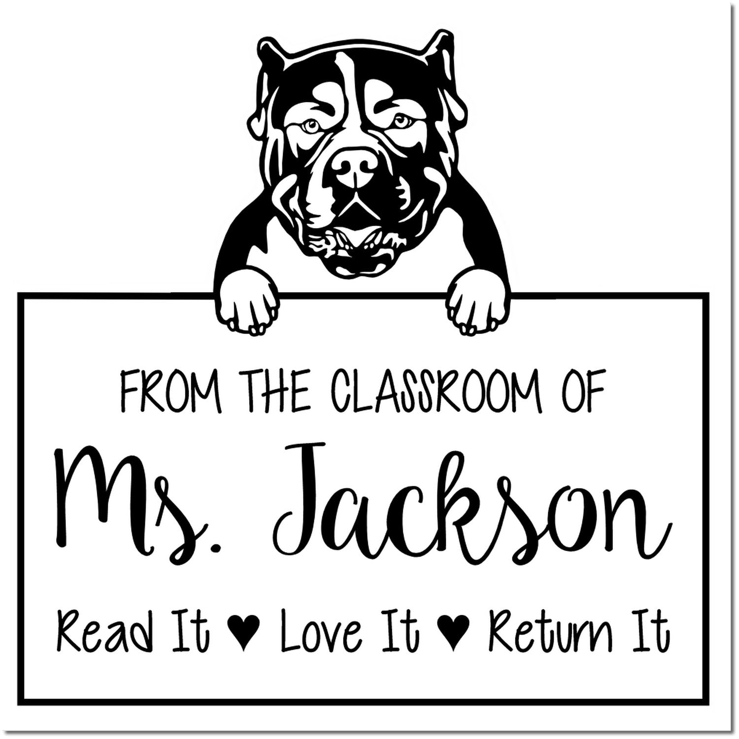 American Bulldog Customizable Bookplate Stamp Self-Inking - Engineer Seal Stamps