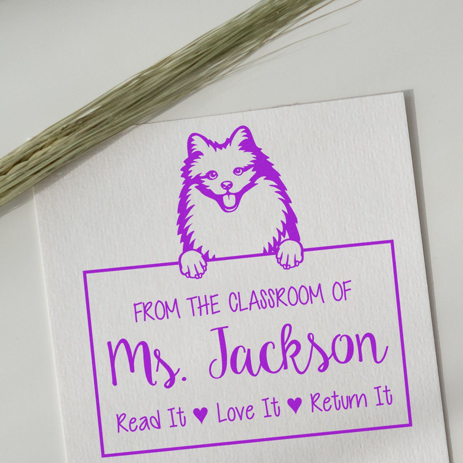 American Eskimo Custom Book Borrowing Stamp - Engineer Seal Stamps