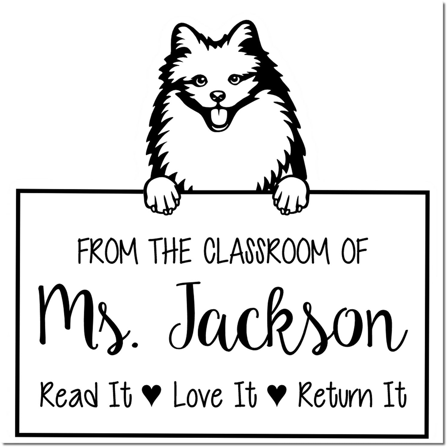 American Eskimo Custom Book Borrowing Stamp - Engineer Seal Stamps