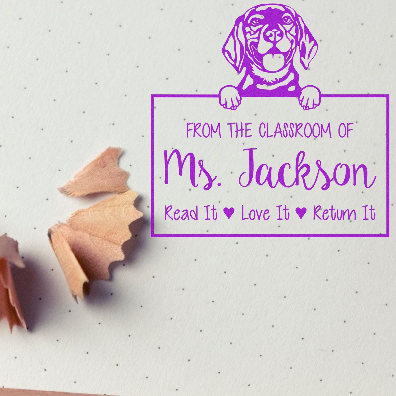 Beagle Dog Personalized Personal Book Return Stamp - Engineer Seal Stamps