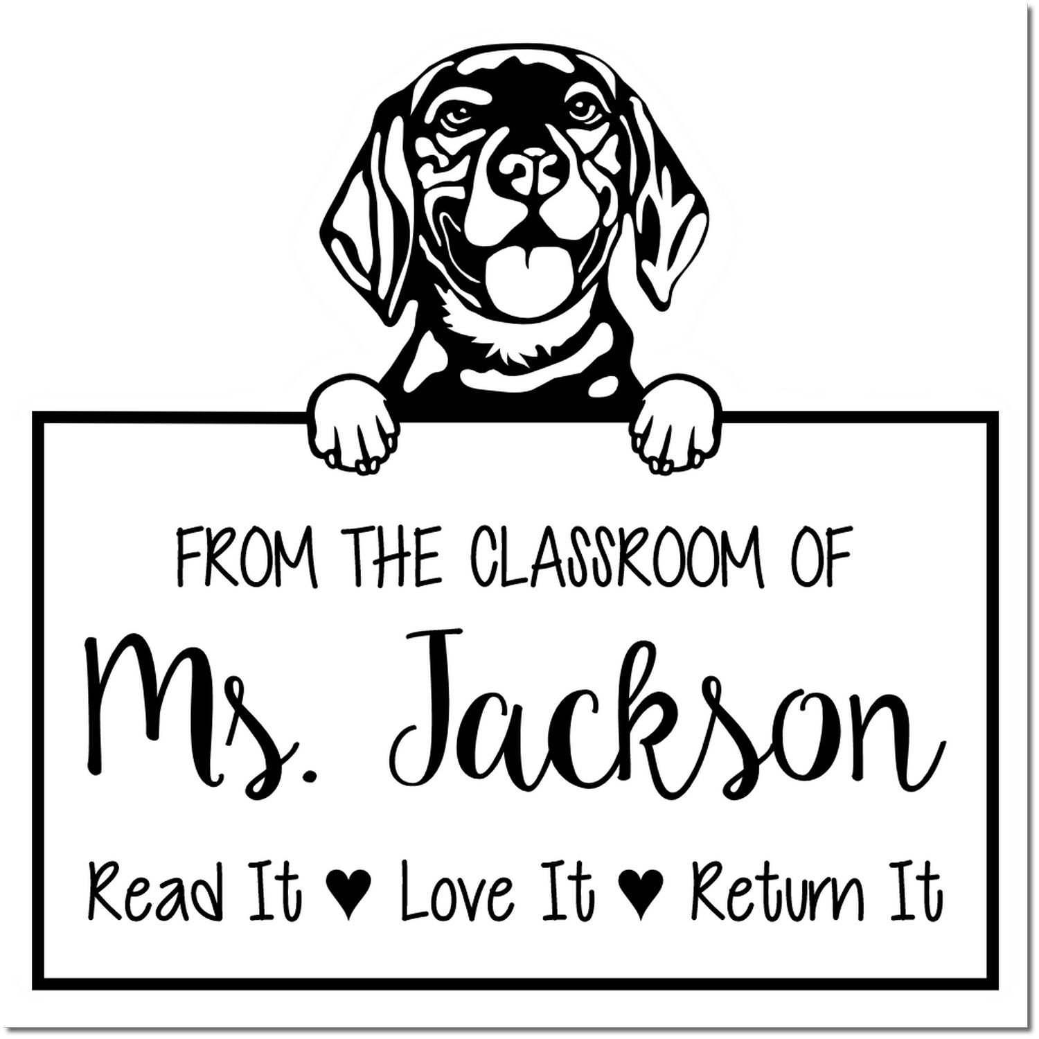 Beagle Custom Book Lending Stamp - Engineer Seal Stamps