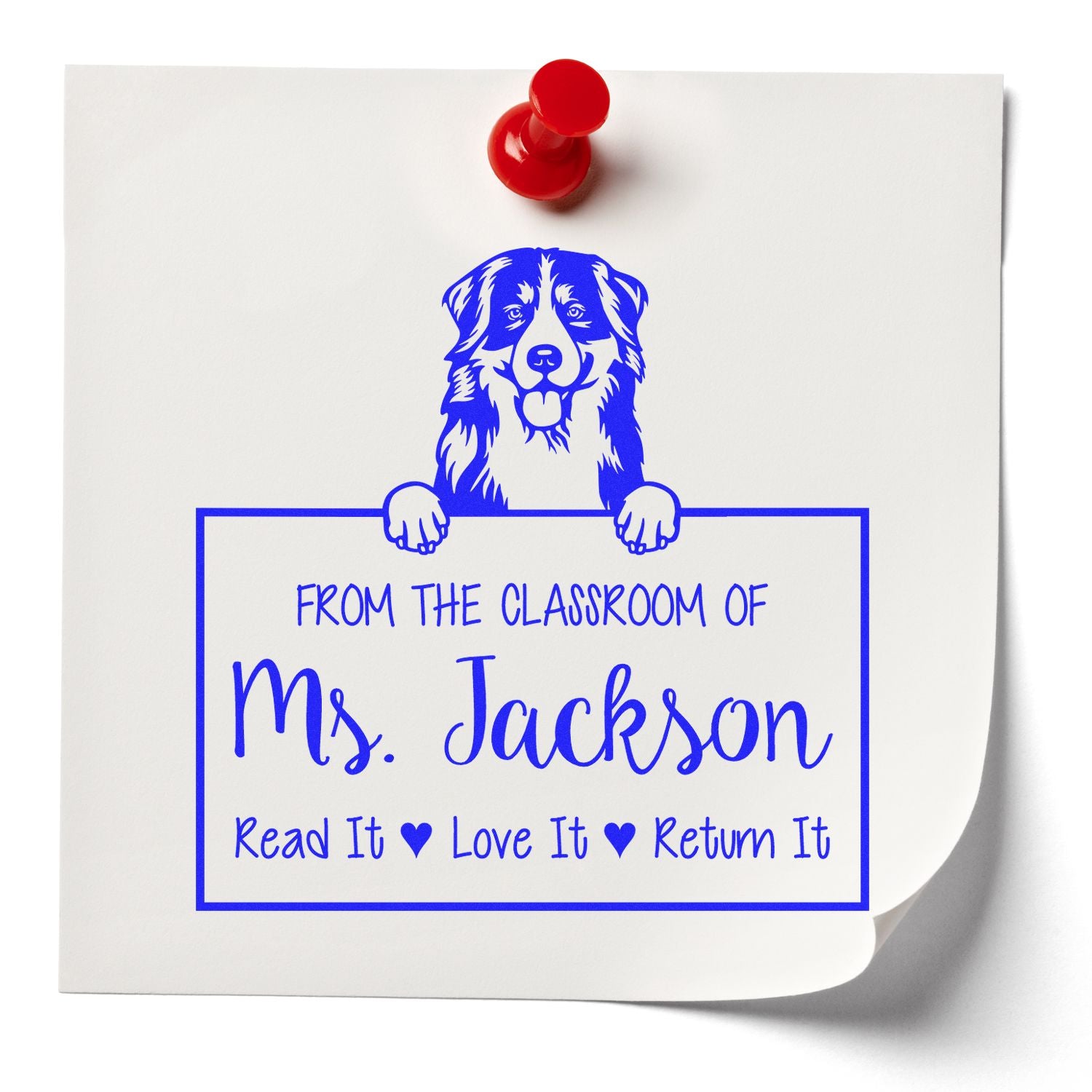 Bernese Mountain Custom Book Name Stamp - Engineer Seal Stamps