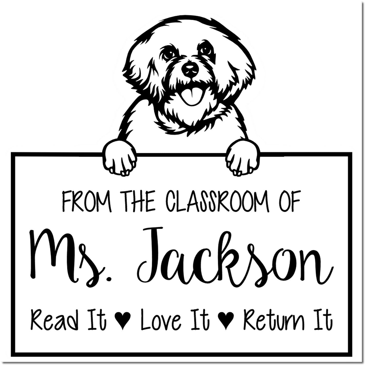 Bichon Frise Custom Book Ownership Stamp - Engineer Seal Stamps