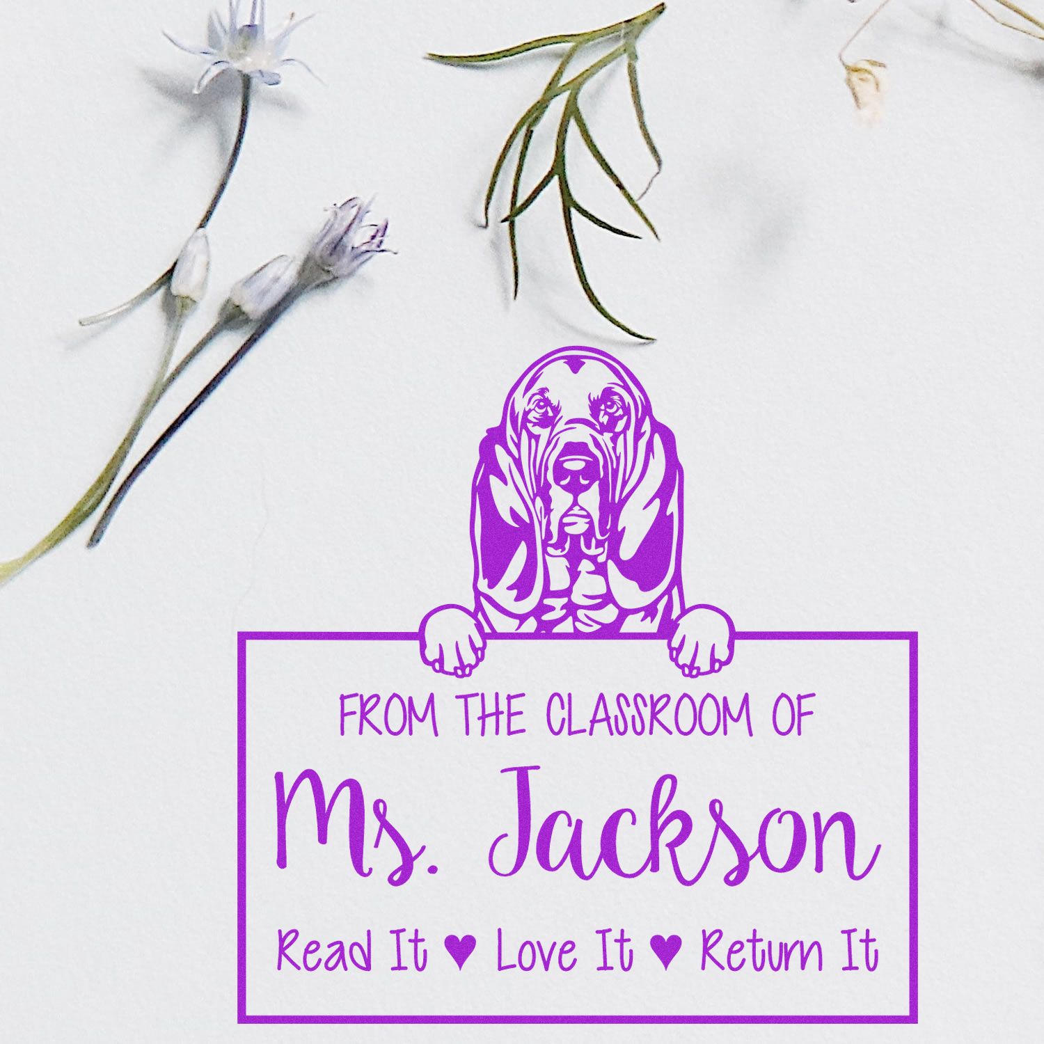 Bloodhound Dog Personalized Keep It, Love It, Return It Stamp - Engineer Seal Stamps