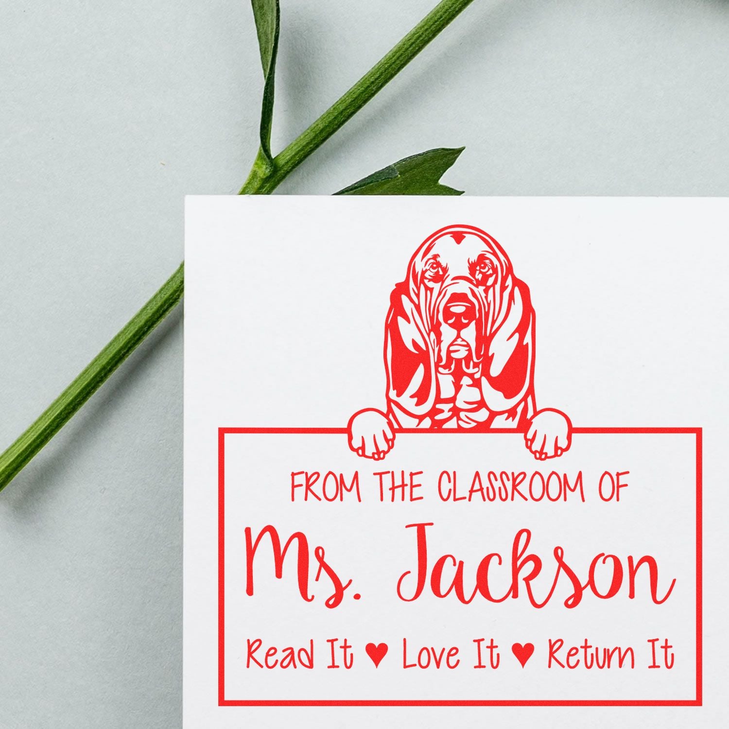 Bloodhound Custom Book Return Stamp - Engineer Seal Stamps