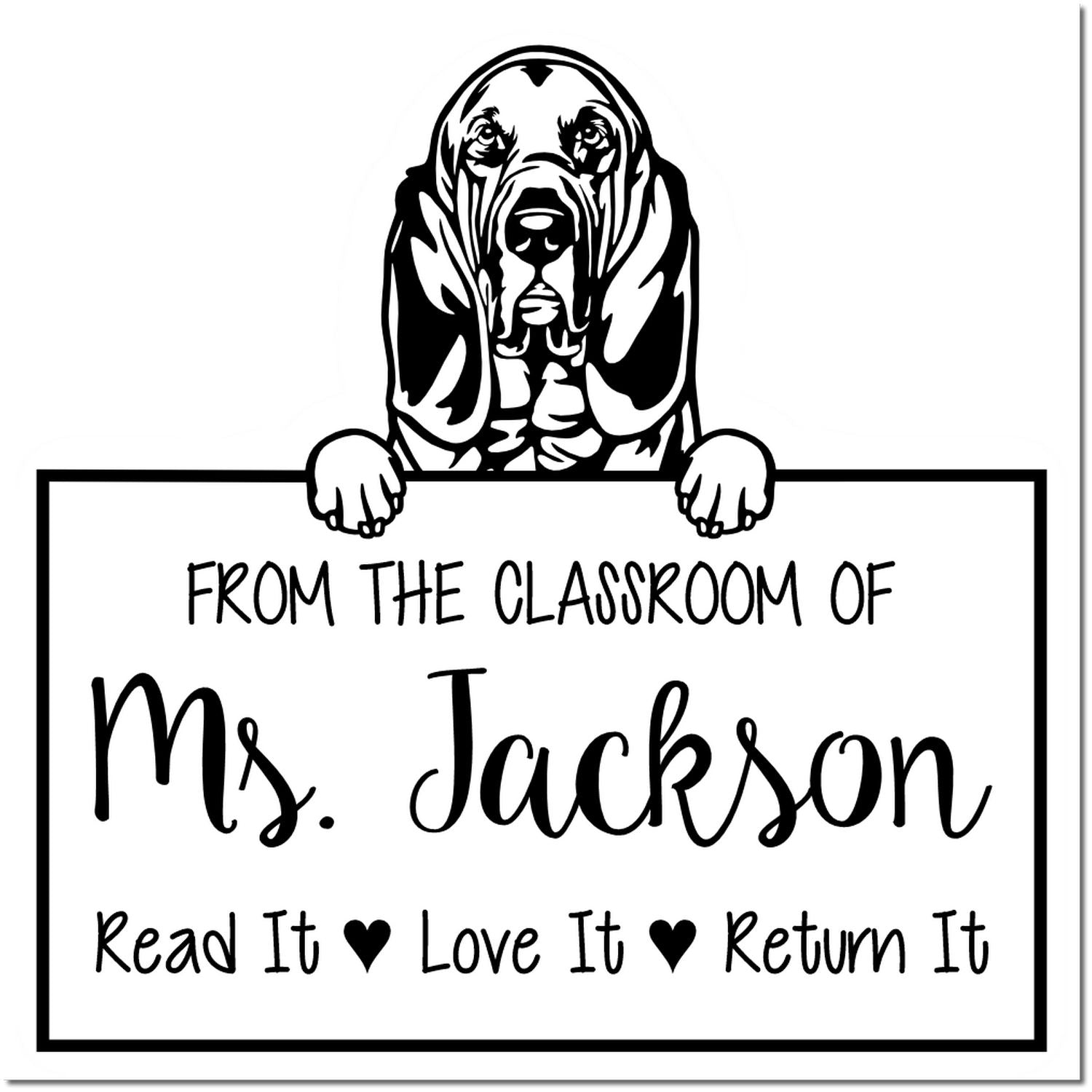 Bloodhound Custom Book Return Stamp - Engineer Seal Stamps