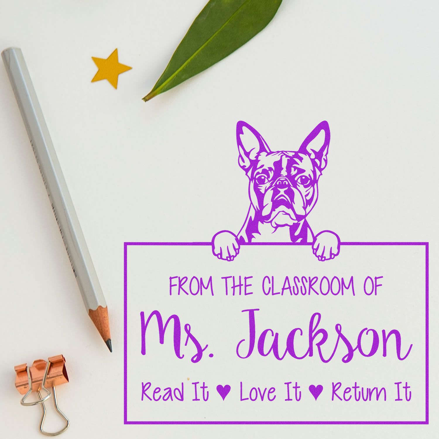 Boston Terrier Dog Personalized Love It And Return It Stamp - Engineer Seal Stamps