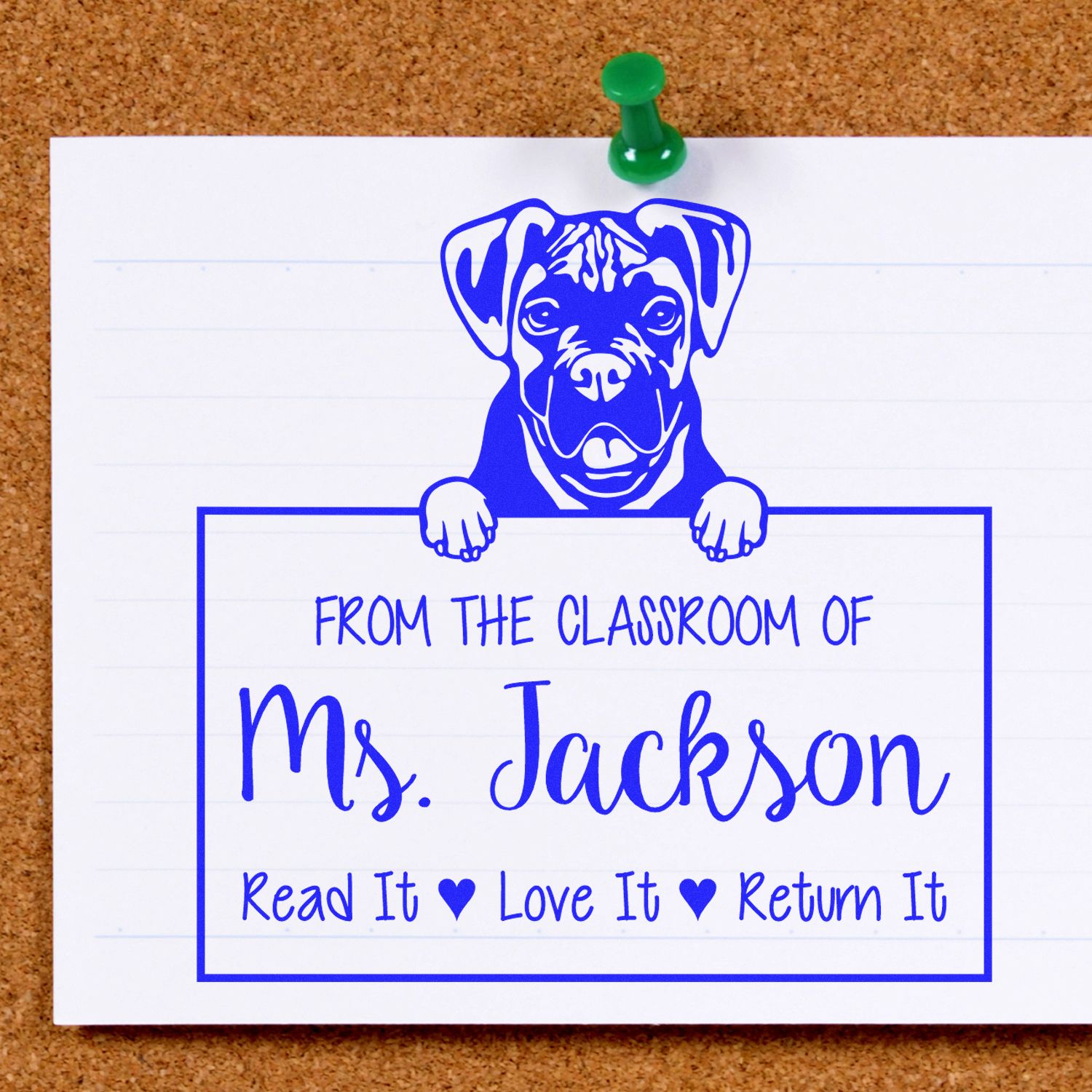 Boxer Dog Personalized Reading Stamp - Engineer Seal Stamps
