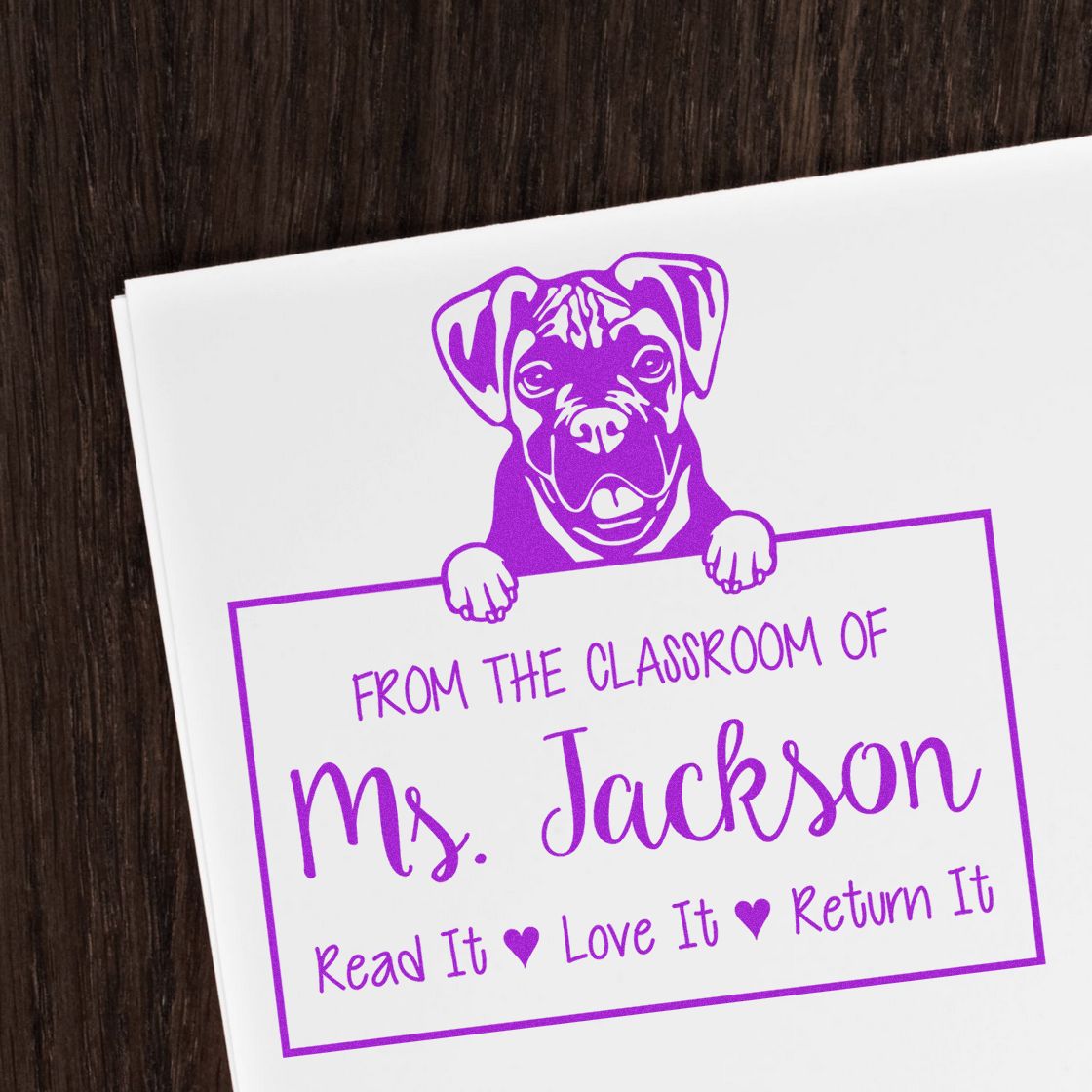 Boxer Custom Bookplate Stamp - Engineer Seal Stamps