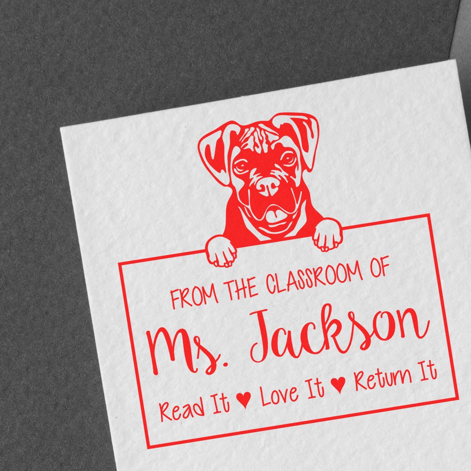 Boxer Custom Bookplate Stamp - Engineer Seal Stamps