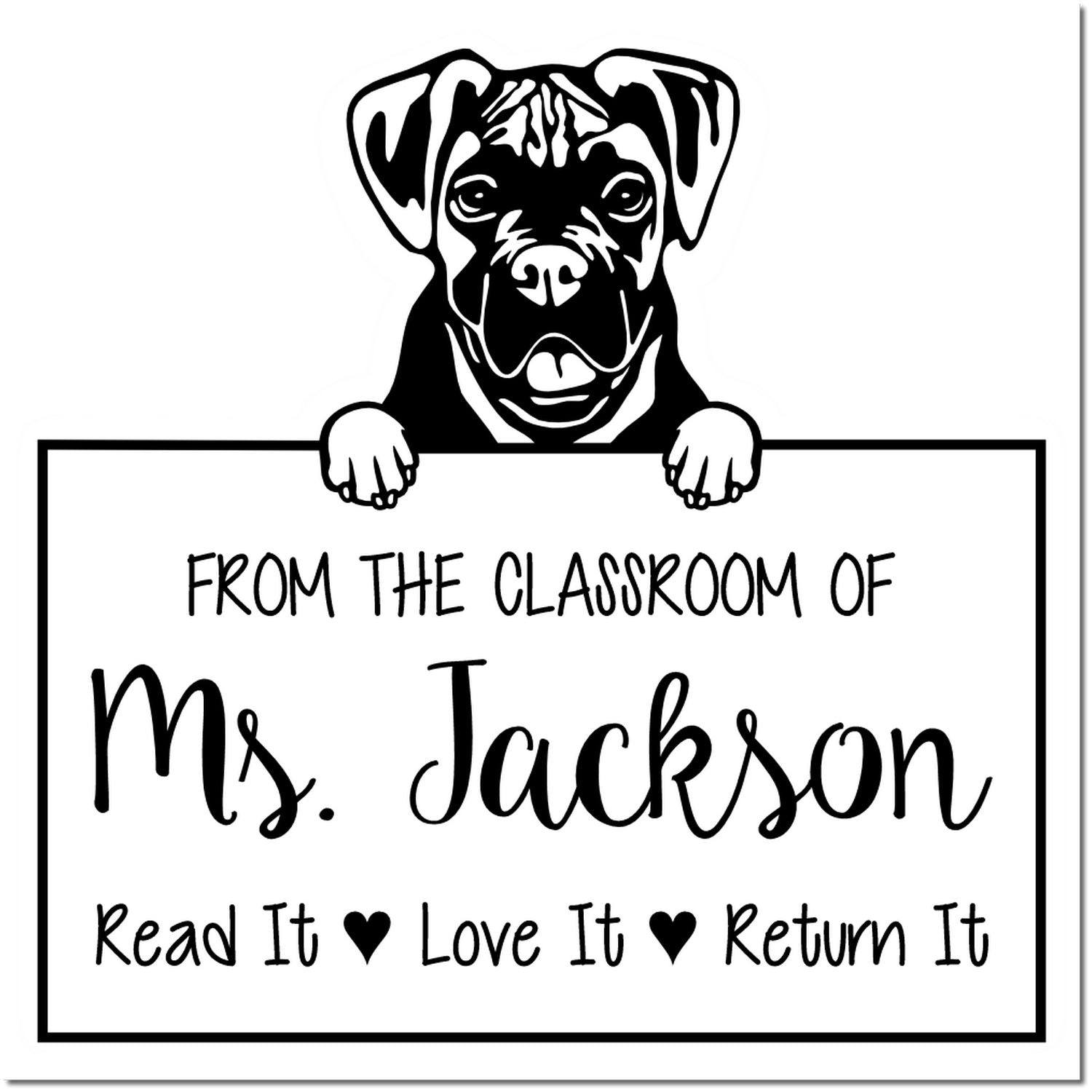 Boxer Custom Bookplate Stamp - Engineer Seal Stamps