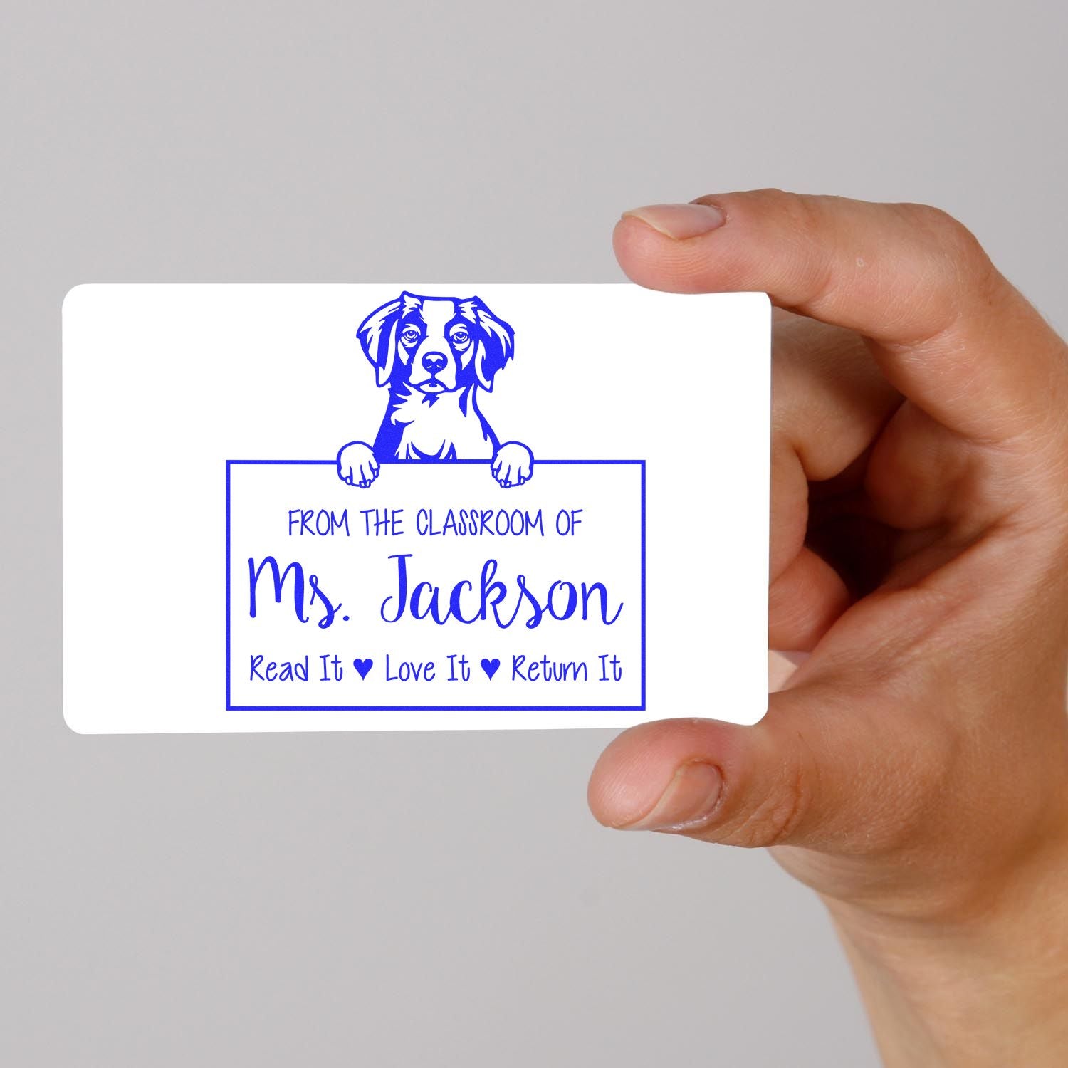 Personalizable For Teachers Stamp with Brittany Dog - Engineer Seal Stamps