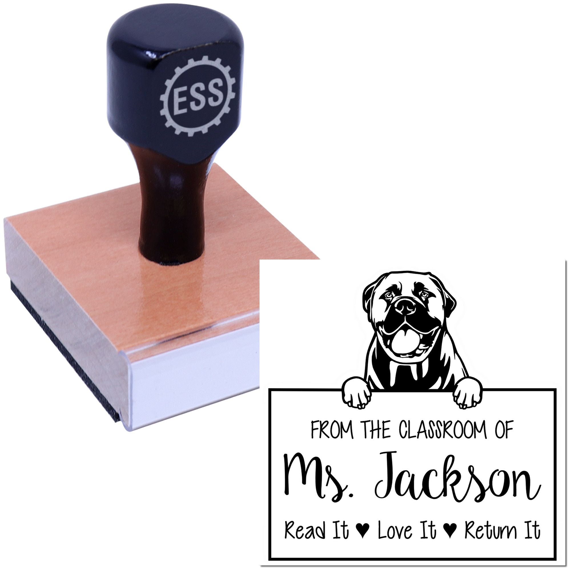 Bullmastiff Custom For Library Books Stamp