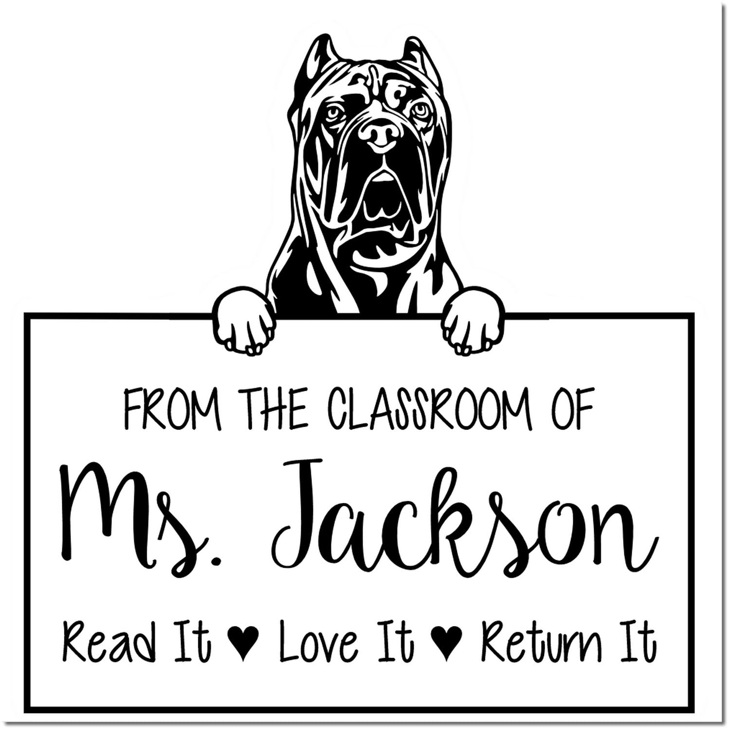 Cane Corso Custom Gift For Book Lovers Stamp - Engineer Seal Stamps