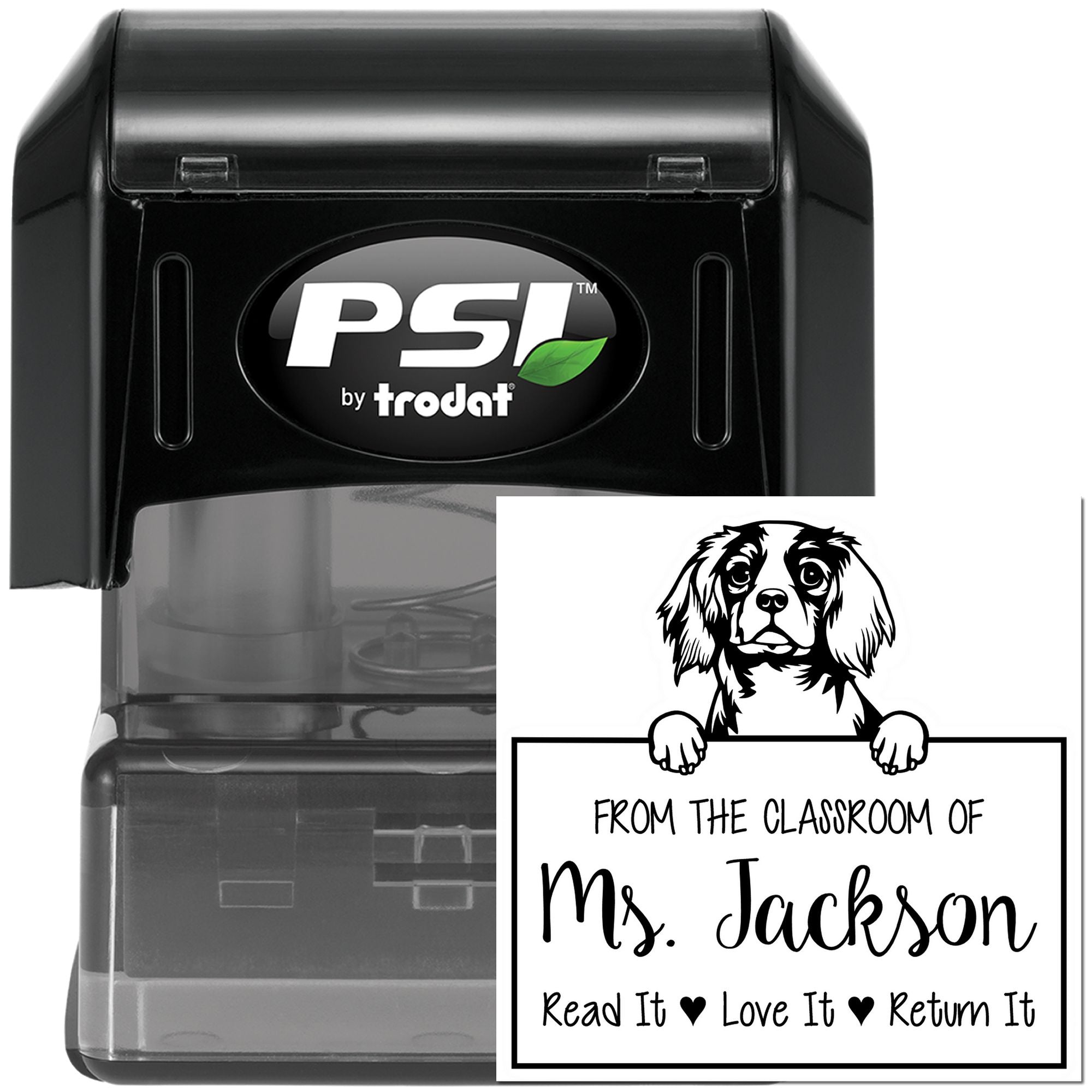Cavalier King Charles Spaniel Dog Personalized For Lending Books Stamp - Engineer Seal Stamps
