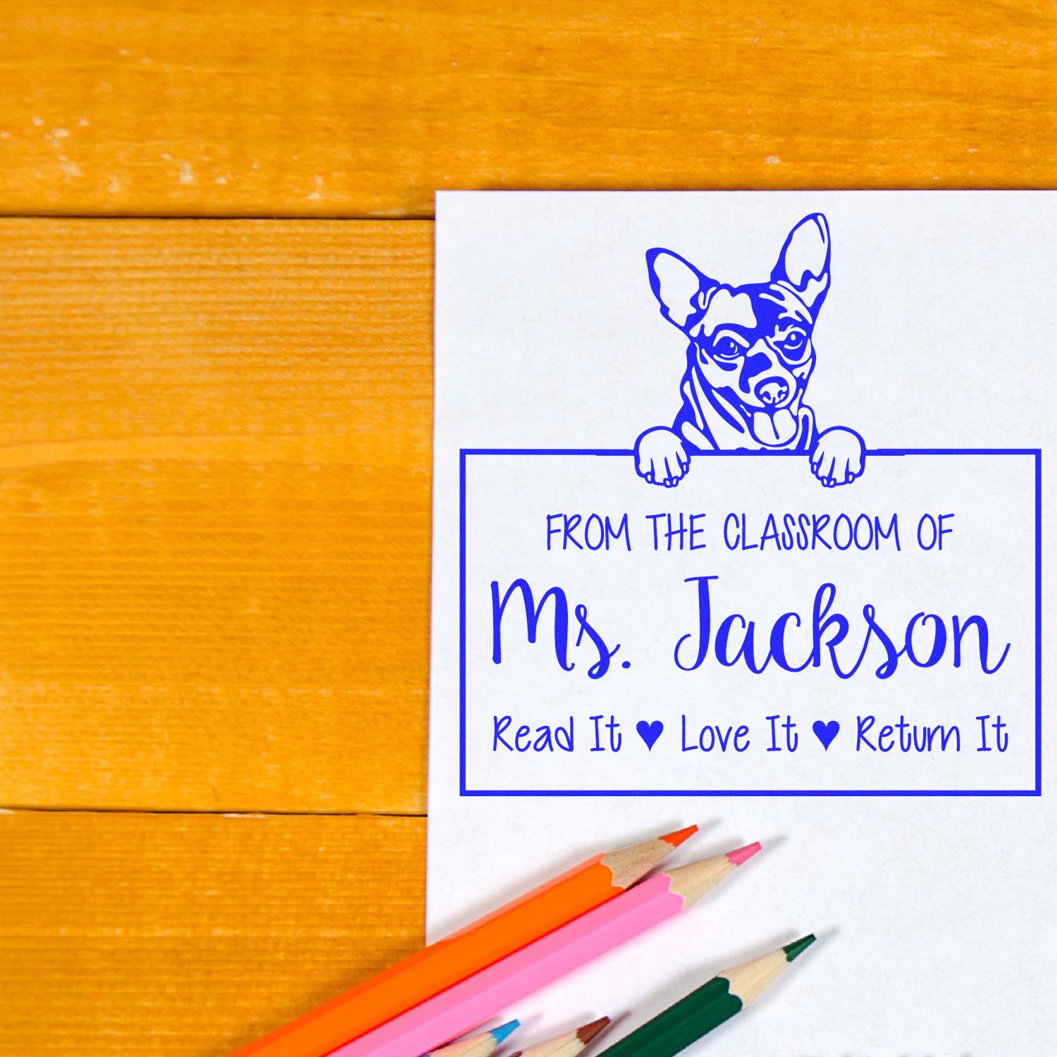 Chihuahua Custom Library Book Stamp - Engineer Seal Stamps