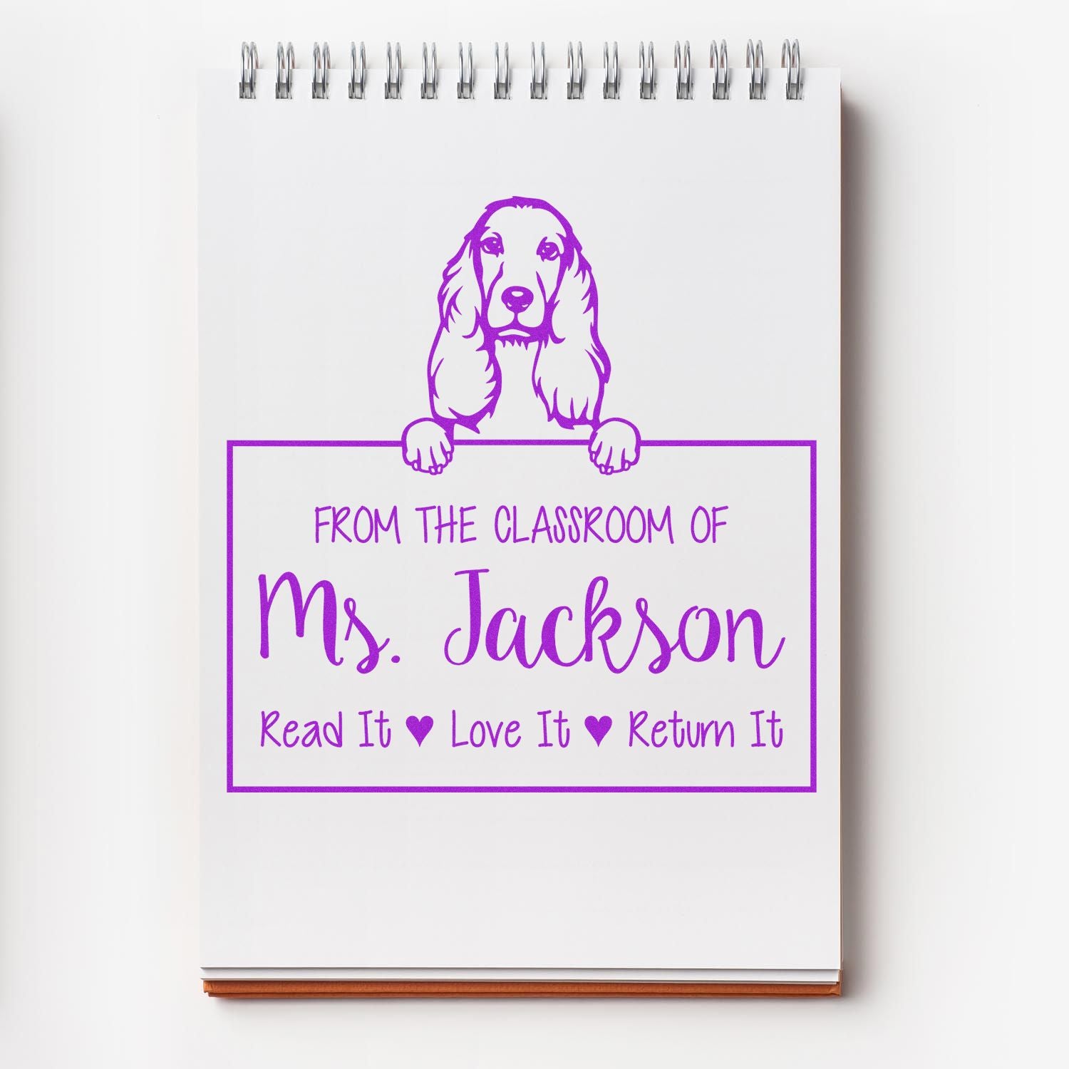 Cocker Spaniel Dog Personalized Book Label Stamp - Engineer Seal Stamps