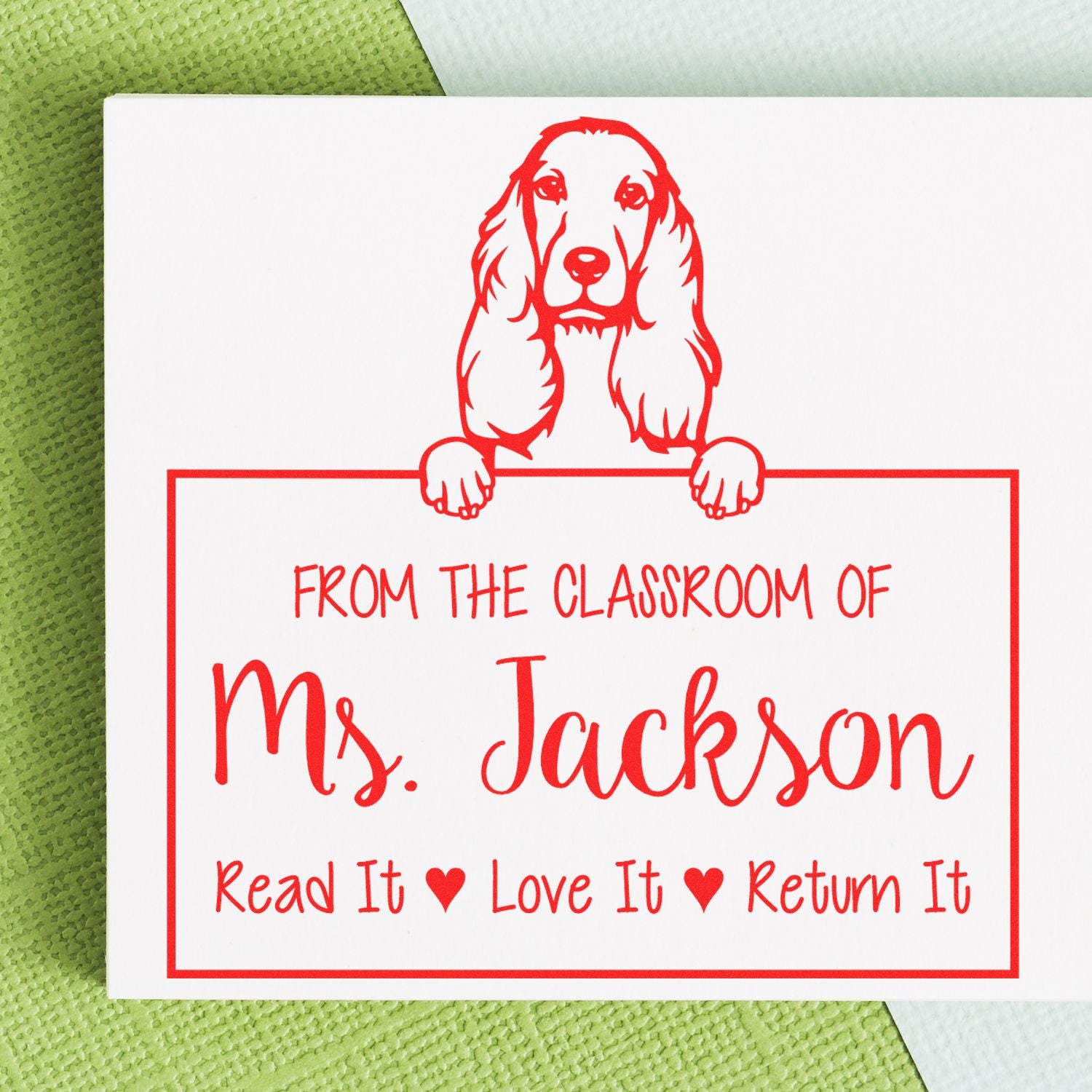 Personalizable Educational Stamp with Cocker Spaniel Dog - Engineer Seal Stamps