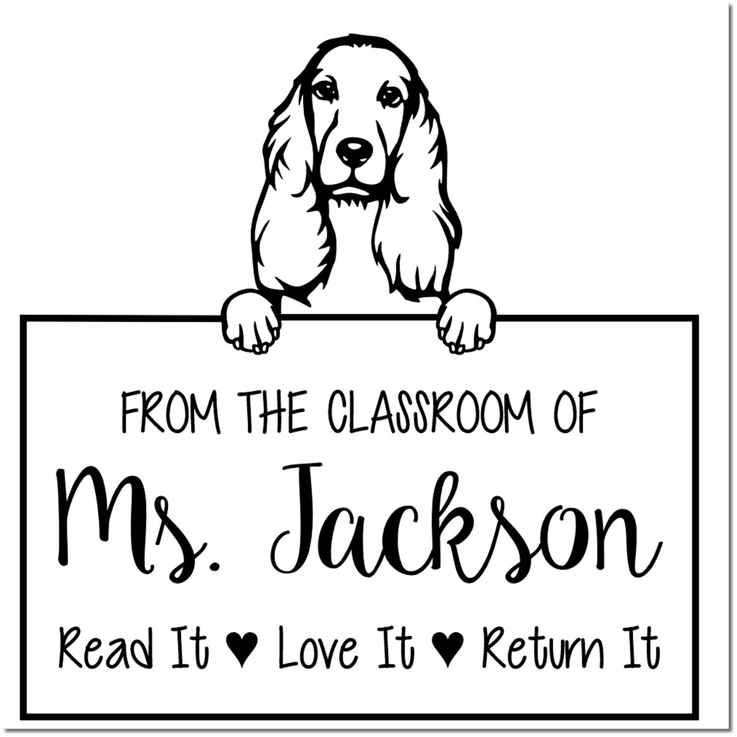 Adorable Cocker Spaniel Customizable Read It Love It Return It Customized Stamp Self-Inking - Engineer Seal Stamps