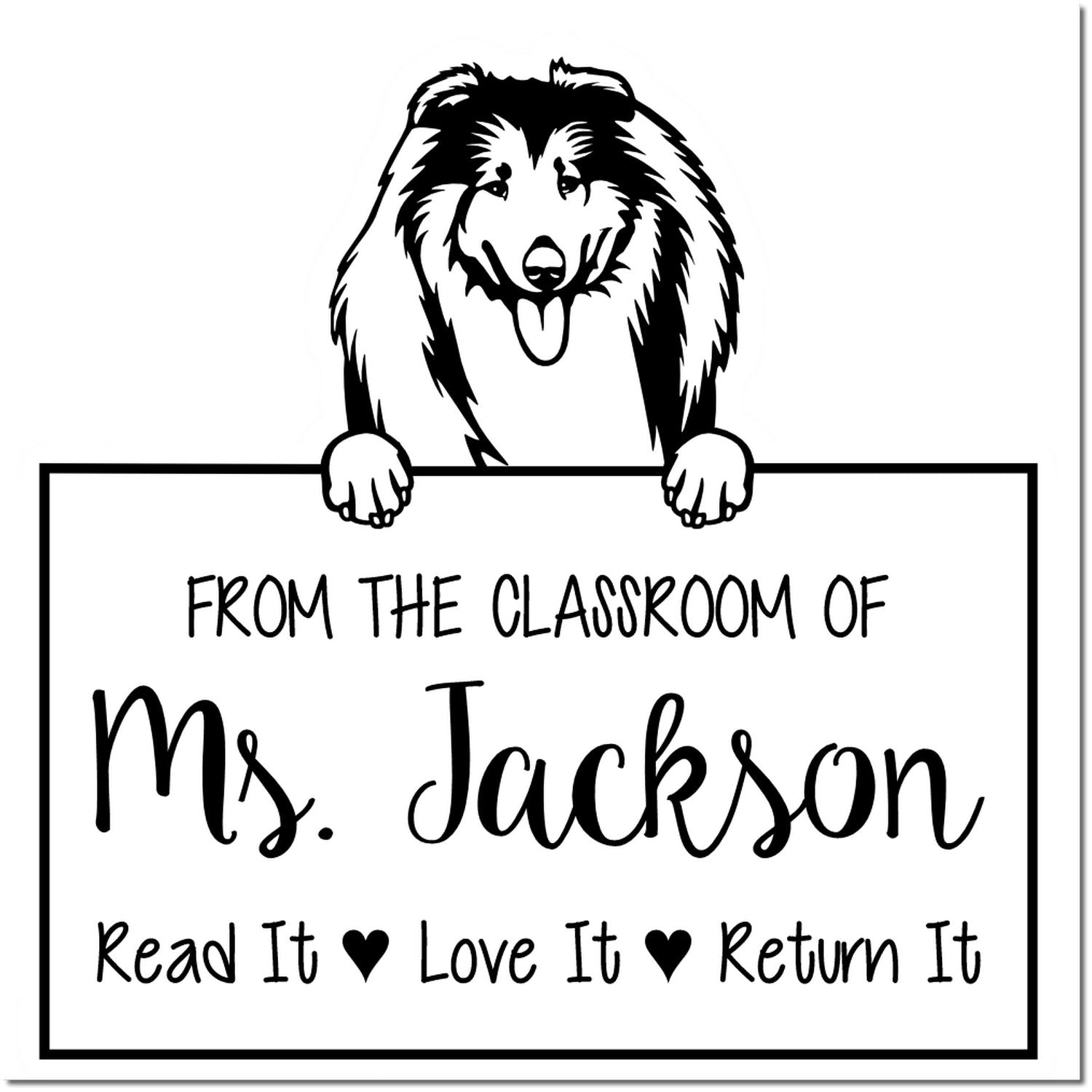 Collie Custom Library Name Stamp - Engineer Seal Stamps