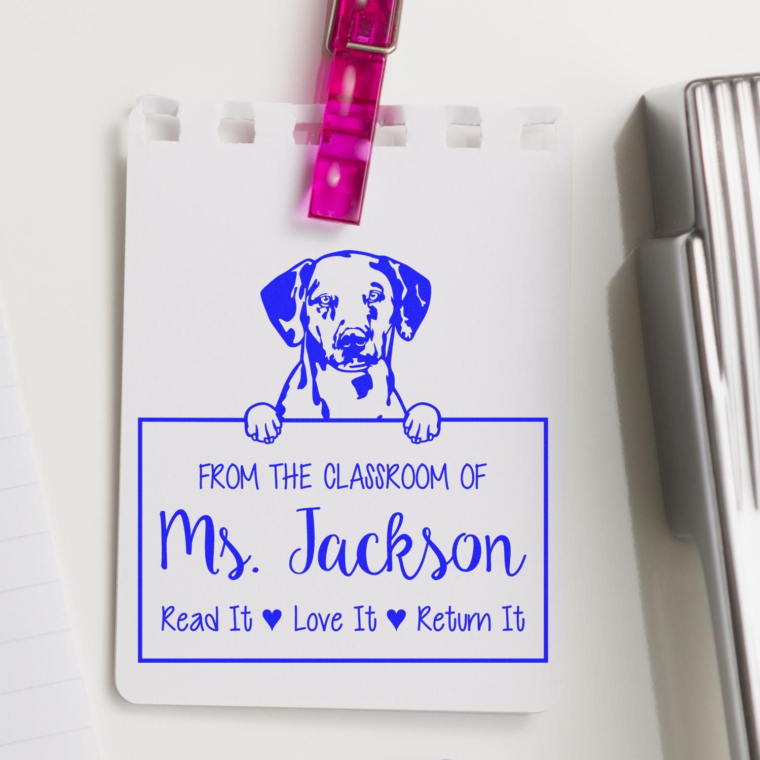 Dalmatian Custom Library With Name Stamp - Engineer Seal Stamps