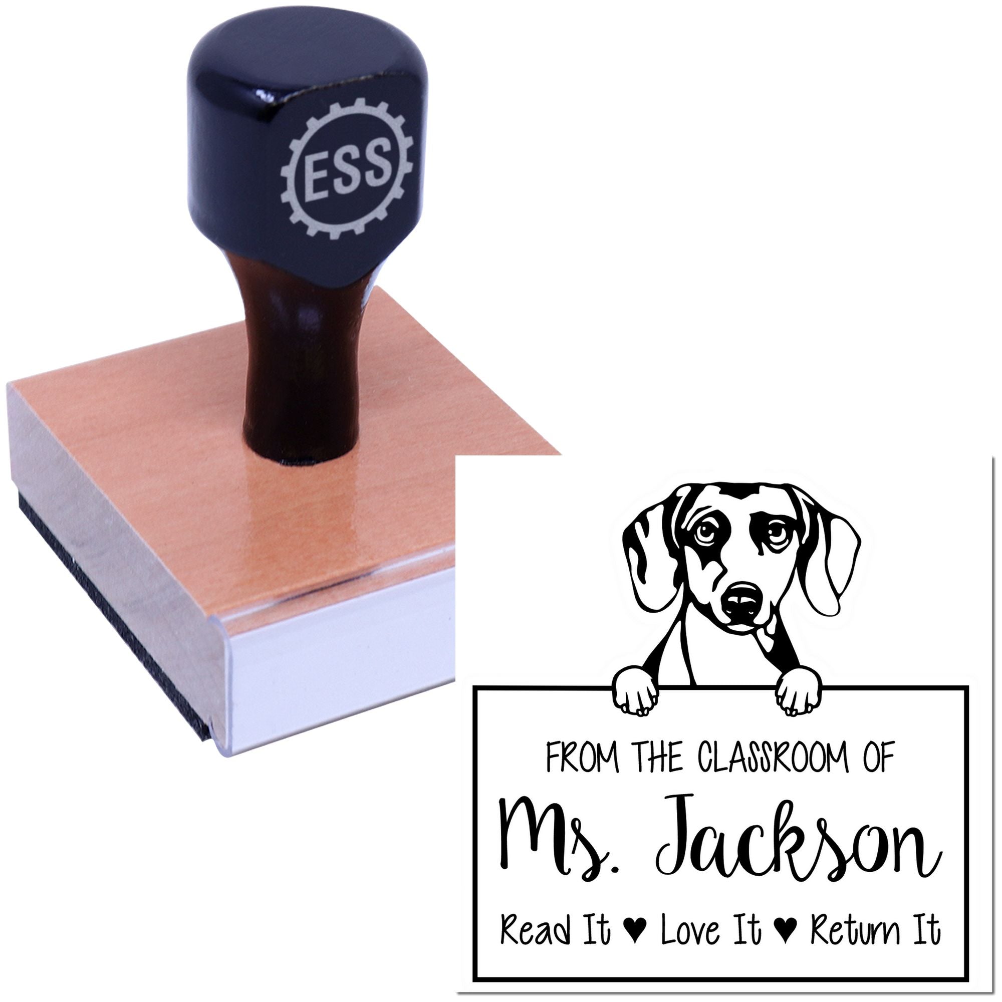 Daschound Custom Name For Books Stamp - Engineer Seal Stamps