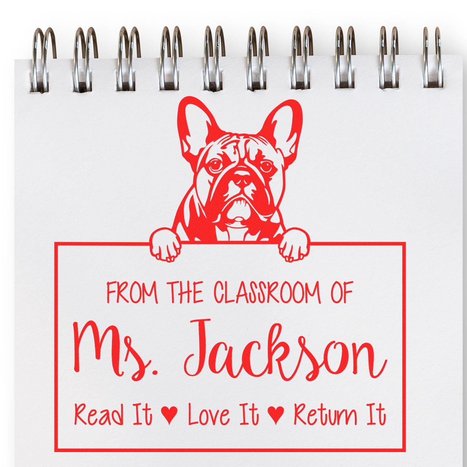 French Bulldog Custom Property Of Library Stamp - Engineer Seal Stamps