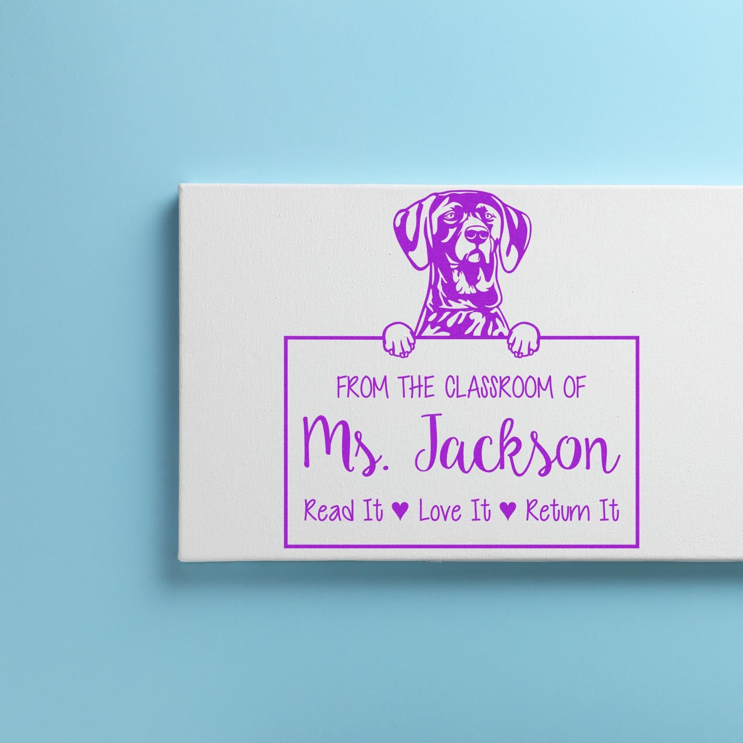 Personalizable Teacher Appreciation Stamp with German Shorthaired Pointer Dog - Engineer Seal Stamps