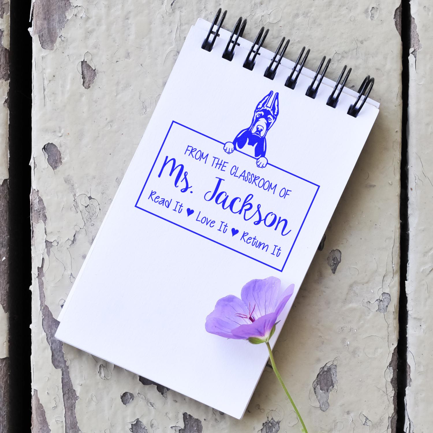 Great Dane Cropped Ears Custom Read It Love It Return It For Book Clubs Stamp - Engineer Seal Stamps