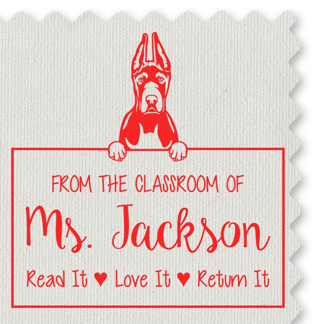 Great Dane Cropped Ears Dog Personalized Shared Library Stamp - Engineer Seal Stamps