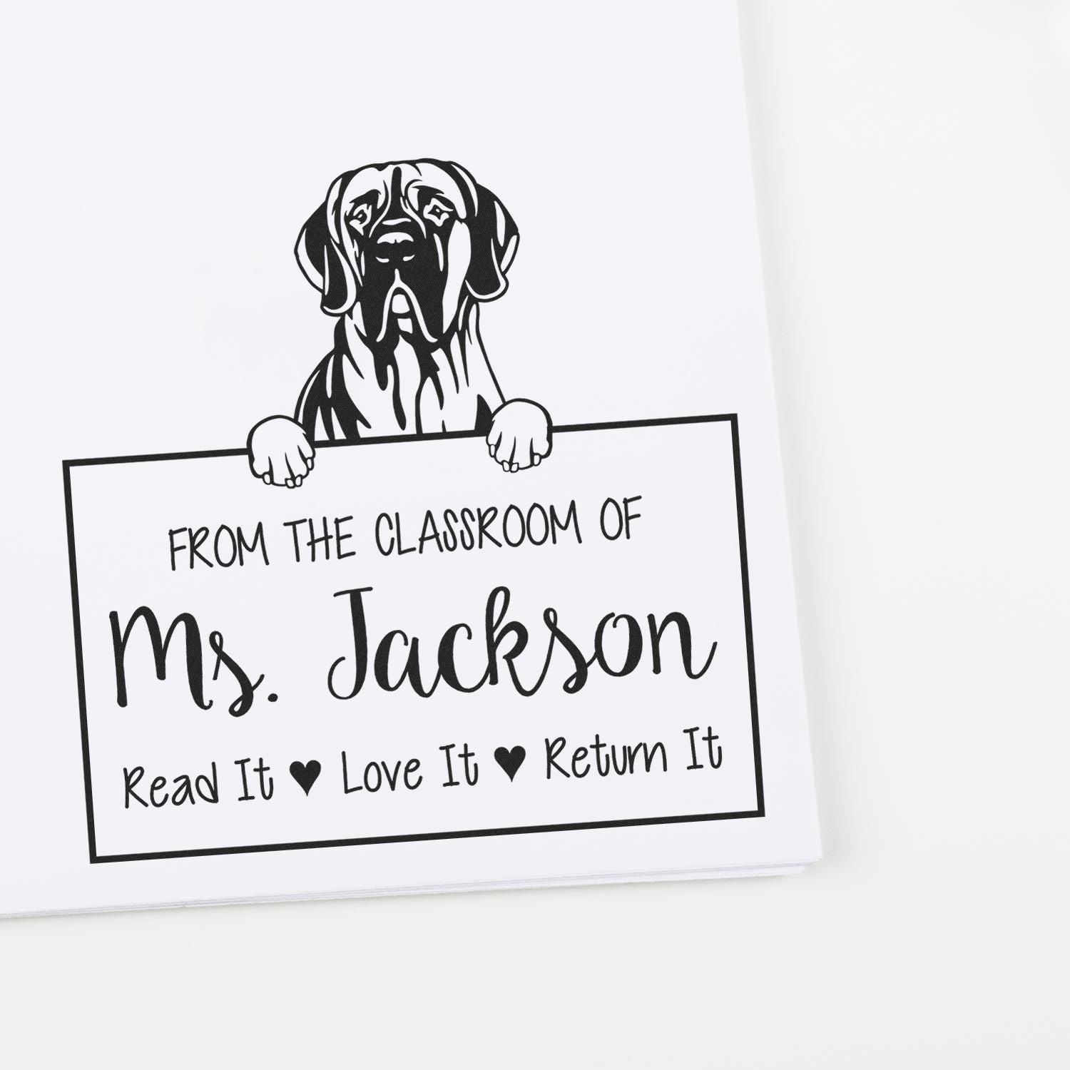 Great Dane Customizable Read It Love It Return It For Teachers Stamp Self-Inking - Engineer Seal Stamps