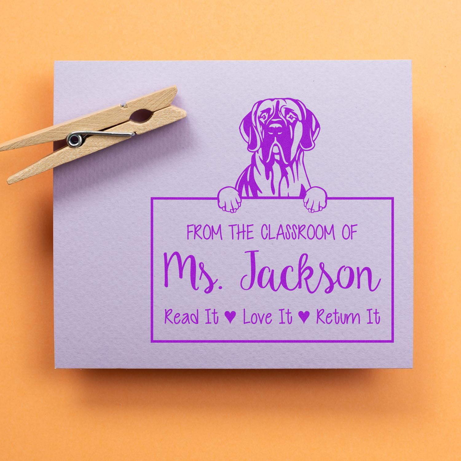 Great Dane Custom Read It Love It Return It Customized Stamp