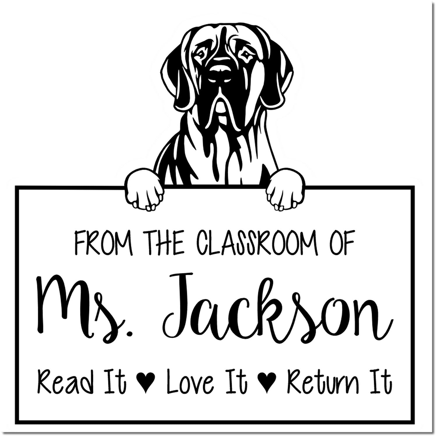 Great Dane Customizable Read It Love It Return It For Teachers Stamp Self-Inking - Engineer Seal Stamps