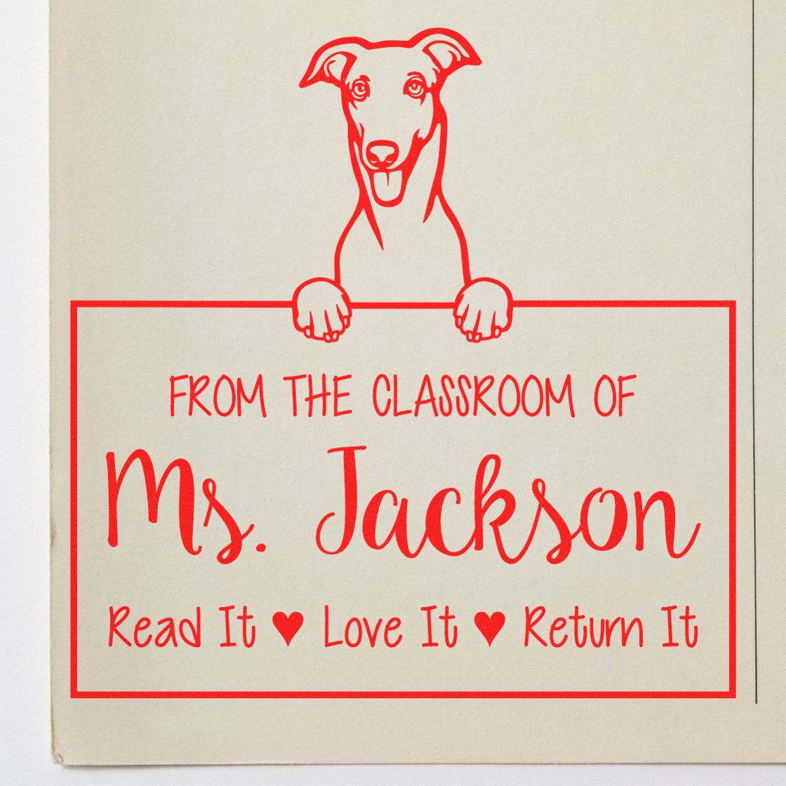 Greyhound Customizable Read It Love It Return It Personalizable Stamp Self-Inking - Engineer Seal Stamps
